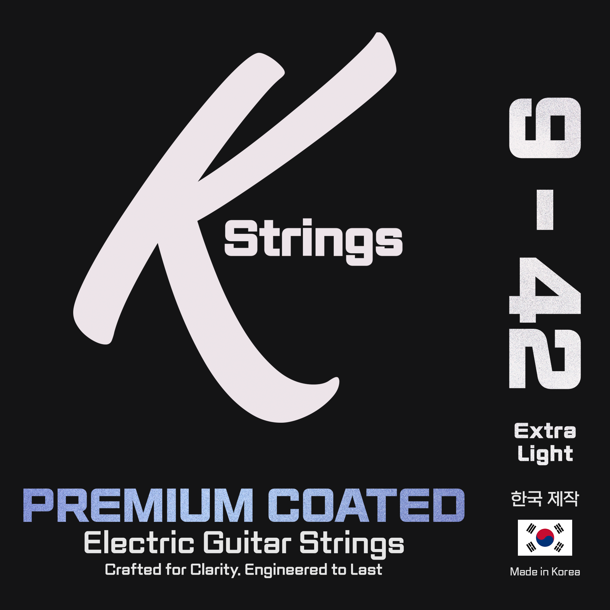 K-Strings Coated Series - Electric Guitar Strings | Long-Lasting Tone, Smooth Feel, Affordable Quality | Made in Korea