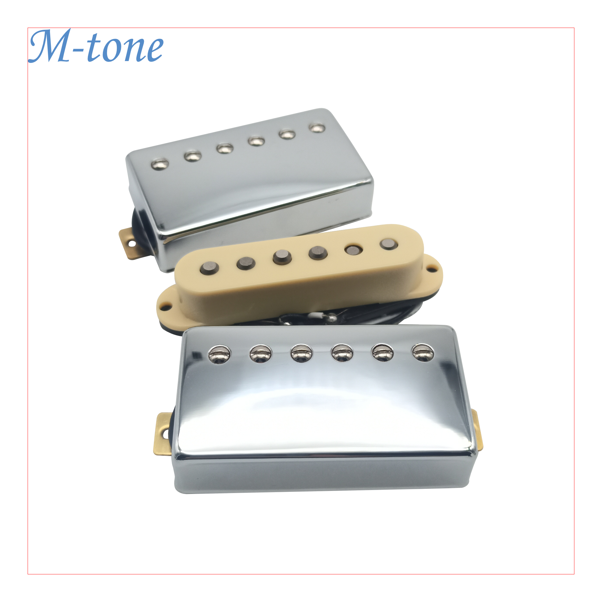 M-Tone HSH Pickups Set for Strat – Alnico 2 | Humbucker-Single-Humbucker | Warm Vintage Tones