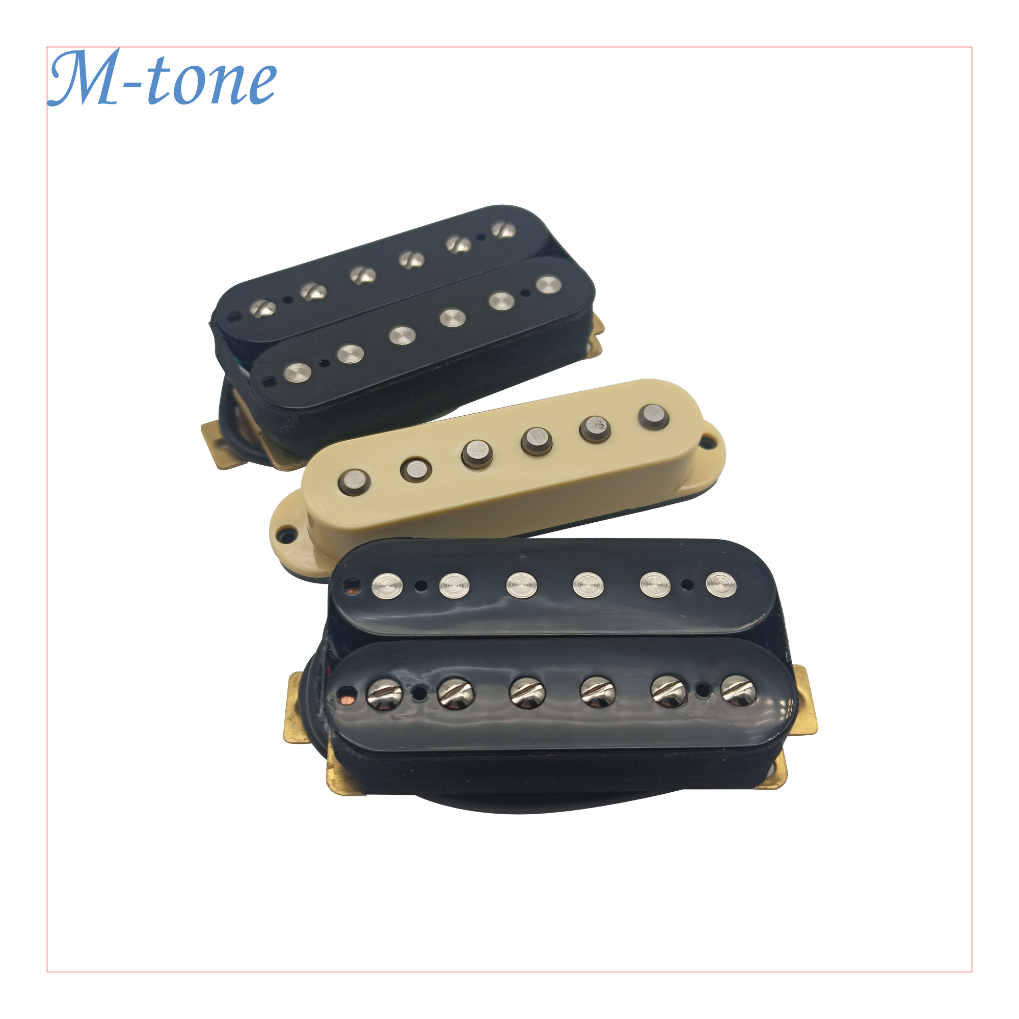 M-Tone HSH Pickups Set for Strat – Alnico 2 | Humbucker-Single-Humbucker | Warm Vintage Tones