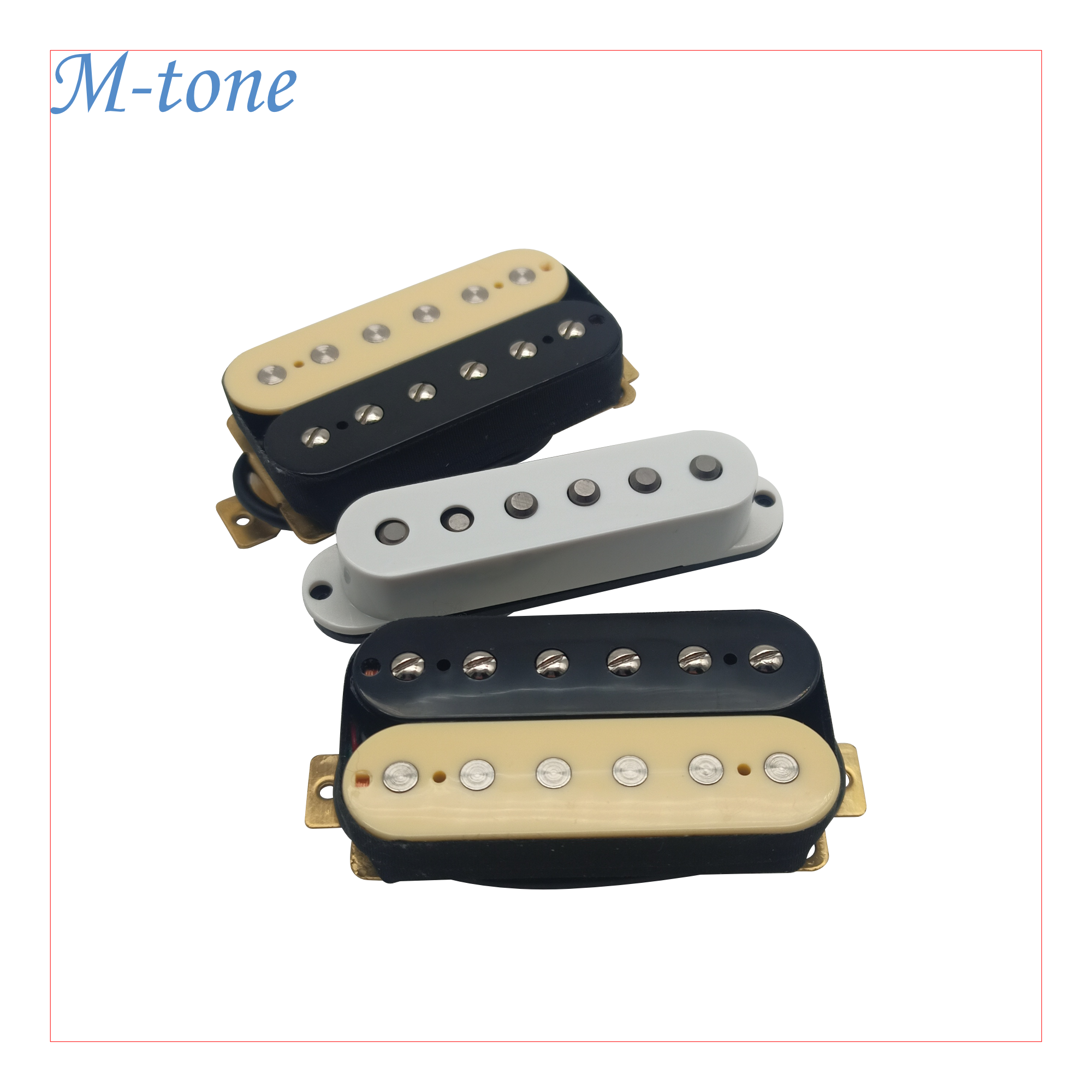 M-Tone HSH Pickups Set for Strat – Alnico 2 | Humbucker-Single-Humbucker | Warm Vintage Tones