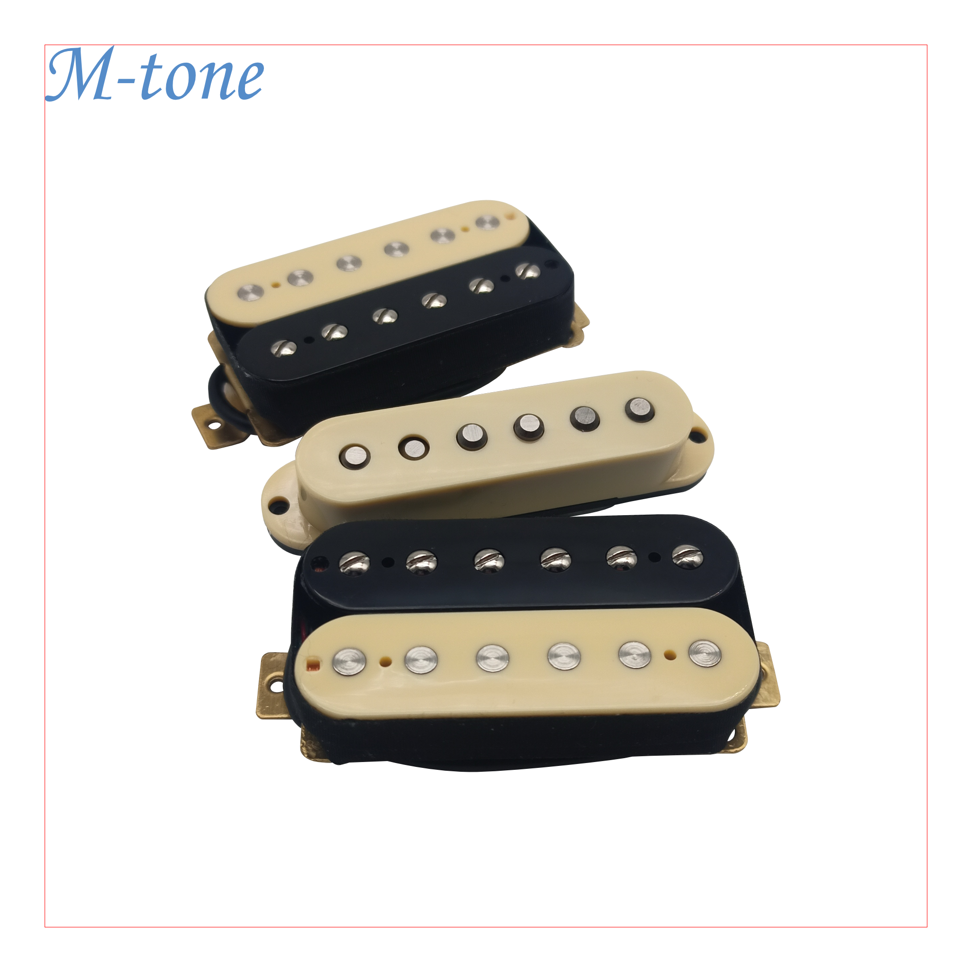 M-Tone HSH Pickups Set for Strat – Alnico 2 | Humbucker-Single-Humbucker | Warm Vintage Tones