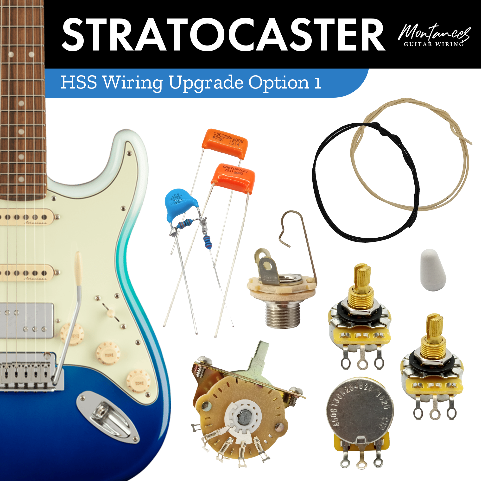 Strat Guitar Wiring Kit HSS US Parts