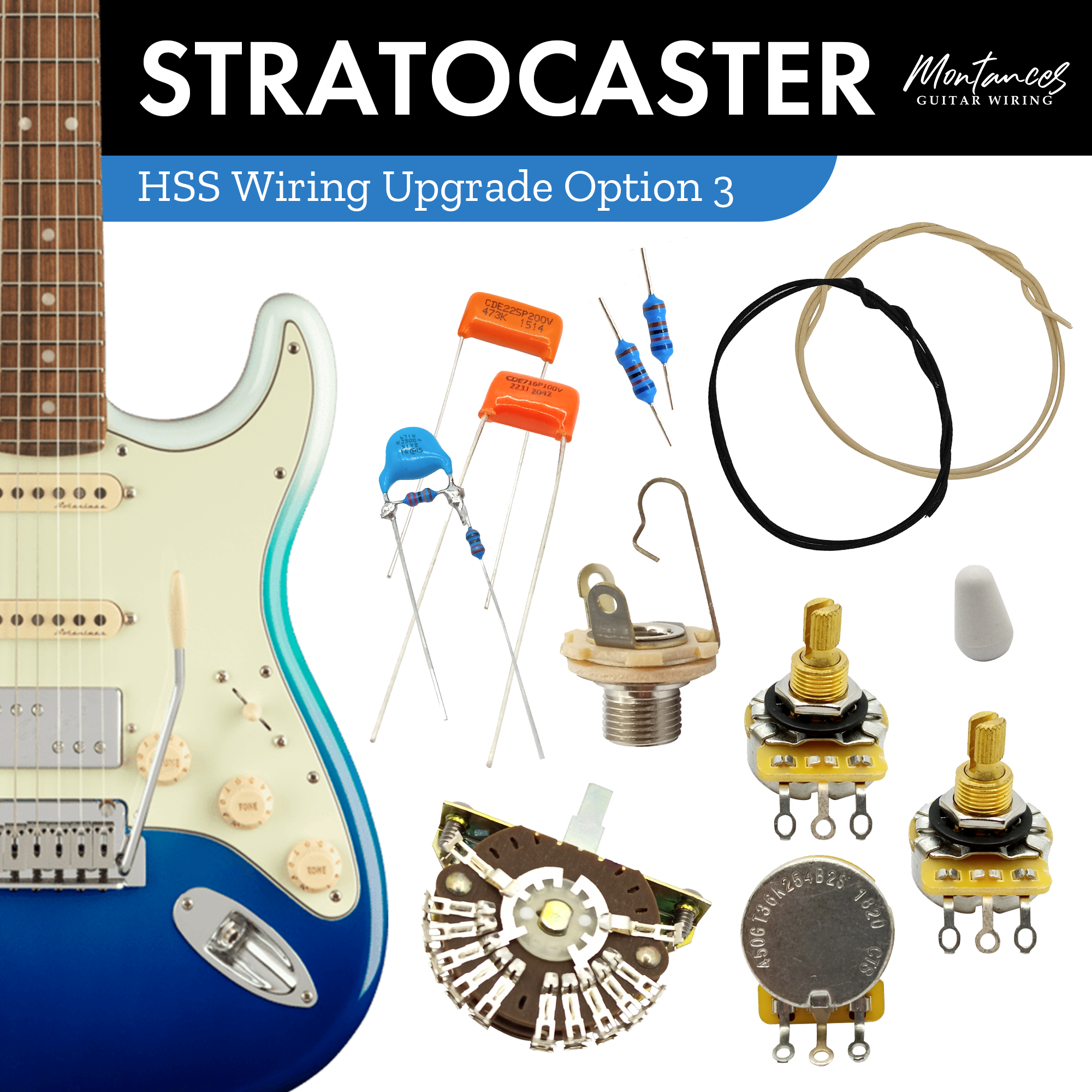 Strat Guitar Wiring Kit HSS US Parts