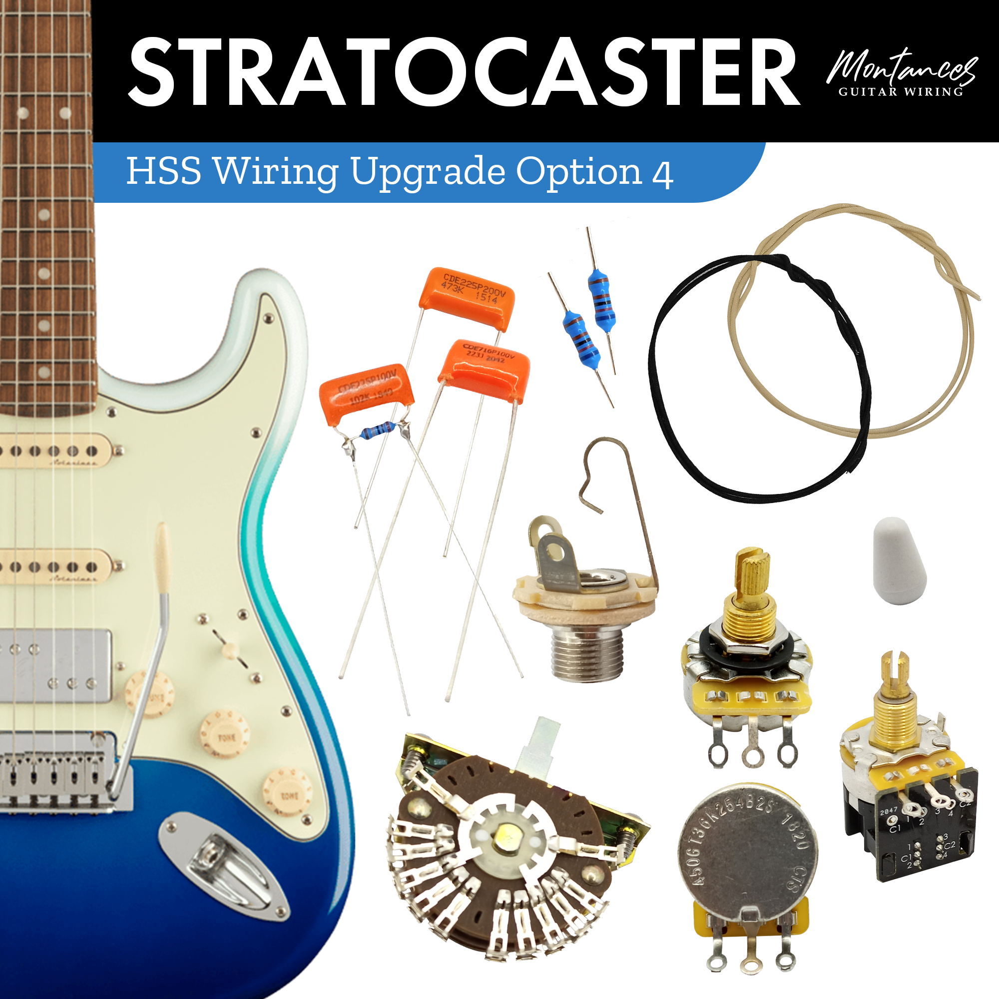 Strat Guitar Wiring Kit HSS US Parts