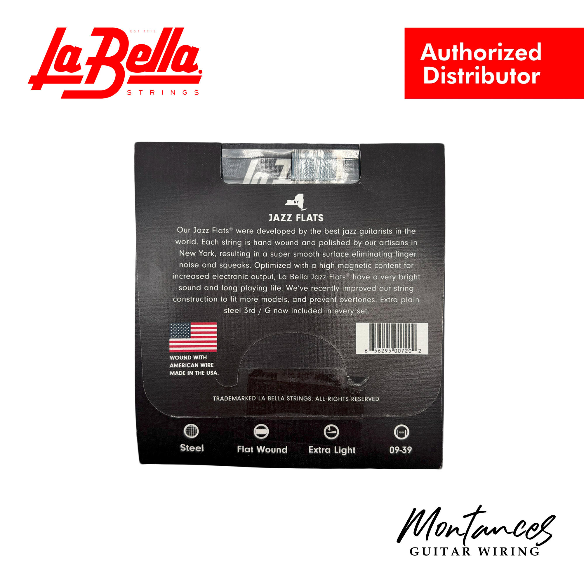 La Bella 20PXL Jazz Flats – Extra Light 09-39 - Electric Guitar Strings