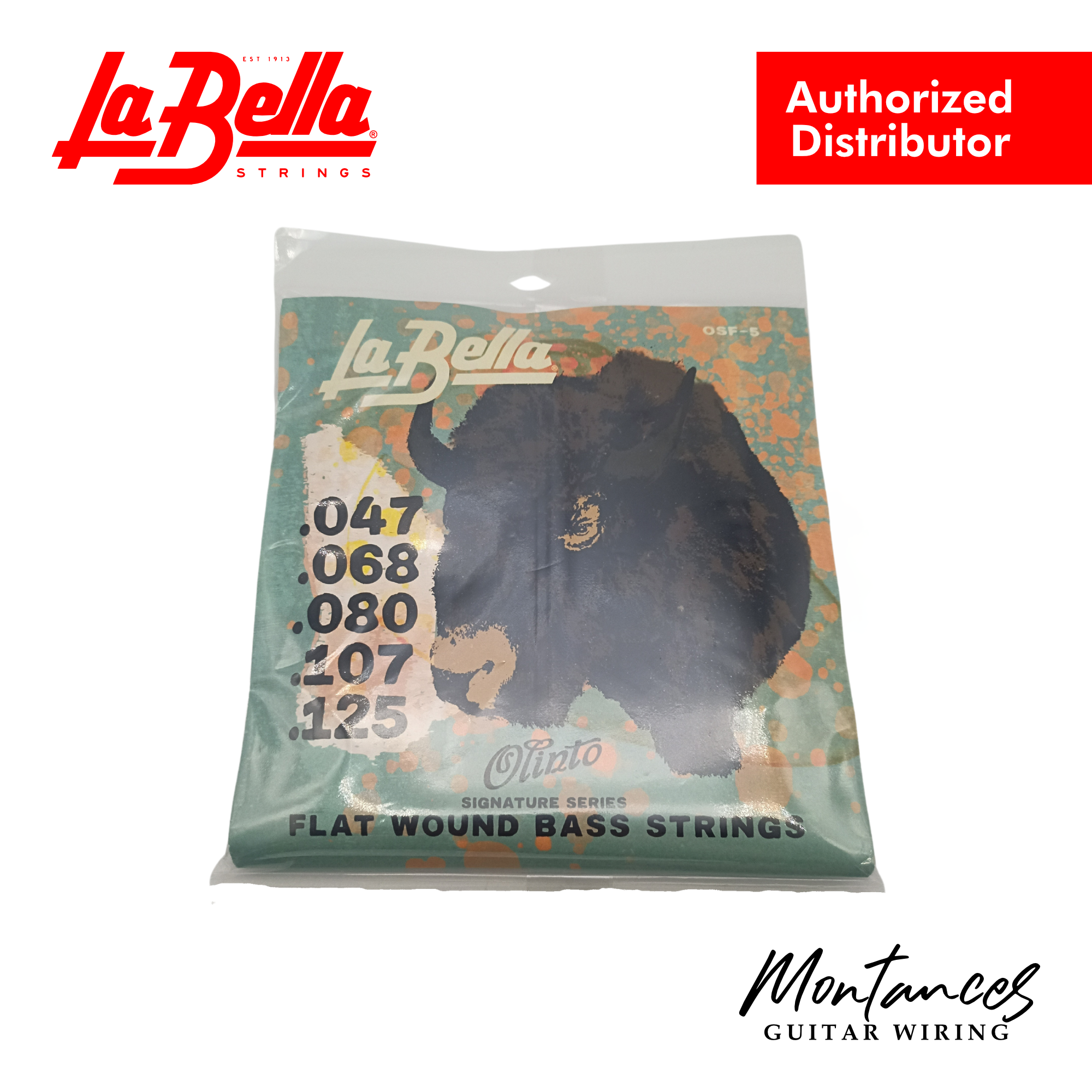 La Bella OSF-5 Olinto Signature Flats – 5-String Set, 47-125