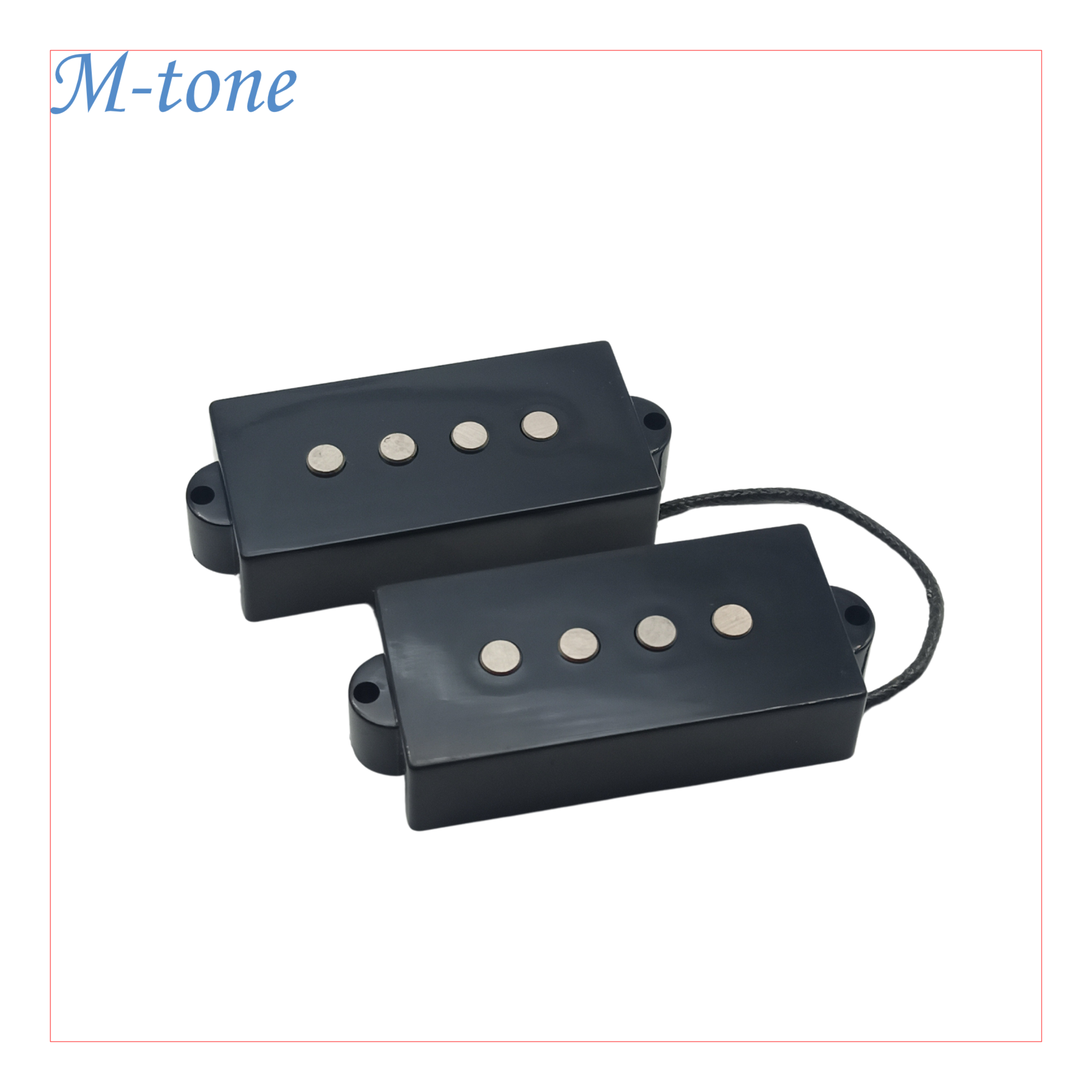 M-Tone Precision Bass Pickups for 4-String – Alnico 5 | Modern Punch & Articulate Growl | Black Cover