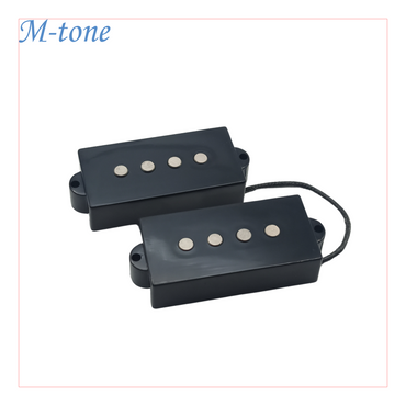 M-Tone Precision Bass Pickups for 4-String – Alnico 5 | Modern Punch & Articulate Growl | Black Cover