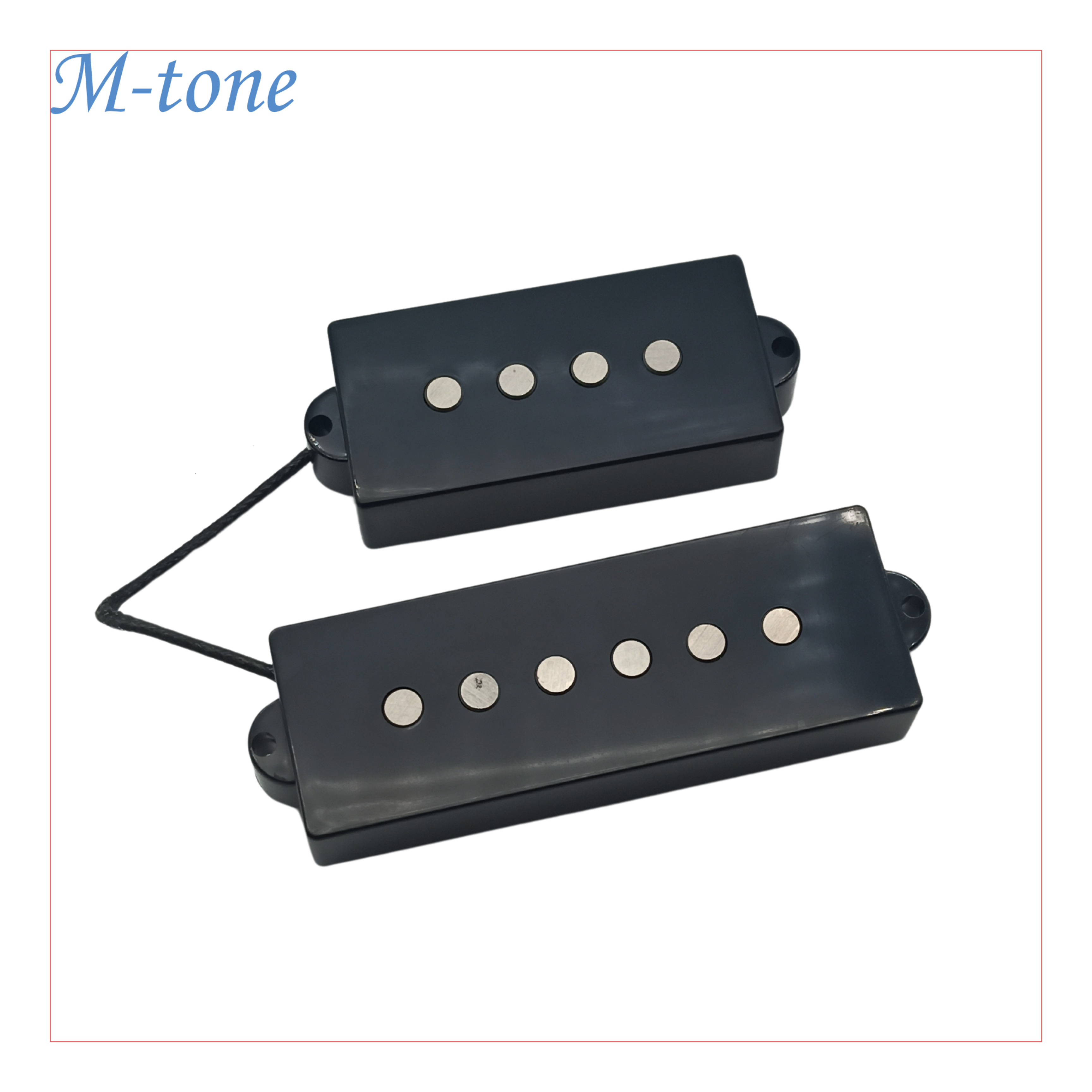 M-Tone Precision Bass Pickups for 5-String – Alnico 5 | High Output & Tight Lows | Black Cover