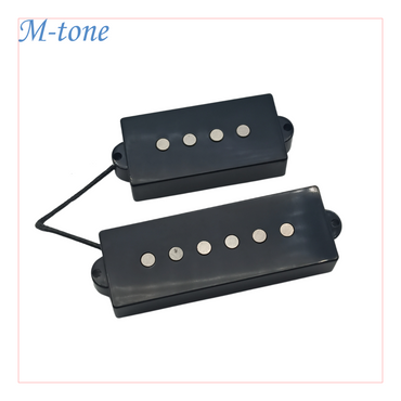 M-Tone Precision Bass Pickups for 5-String – Alnico 5 | High Output & Tight Lows | Black Cover