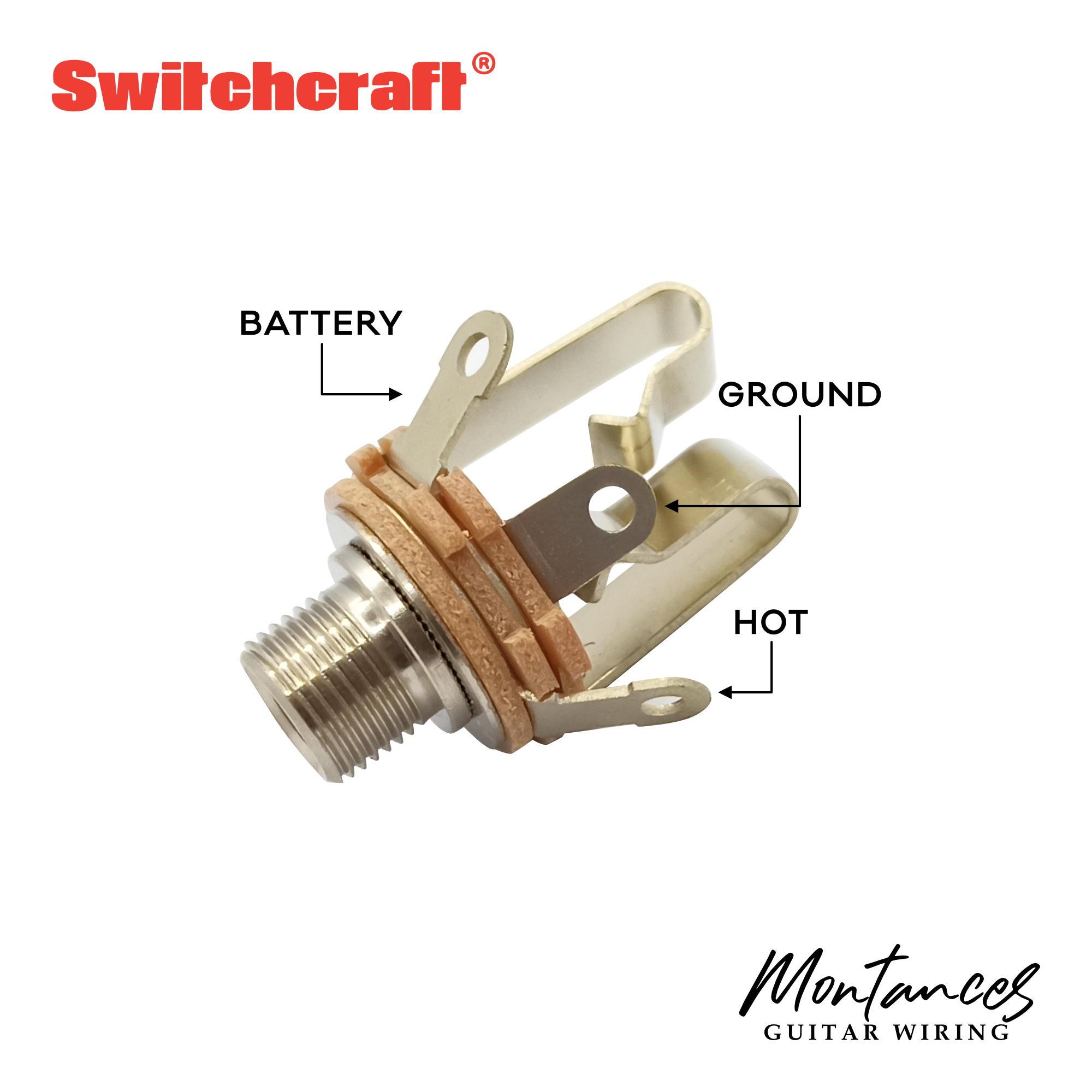 Switchcraft Guitar & Bass Output Jack – Mono or Stereo | Short or Long Thread | USA-Made | 1/4" (6.35mm) | For Strat, Tele, Jazz Bass & More