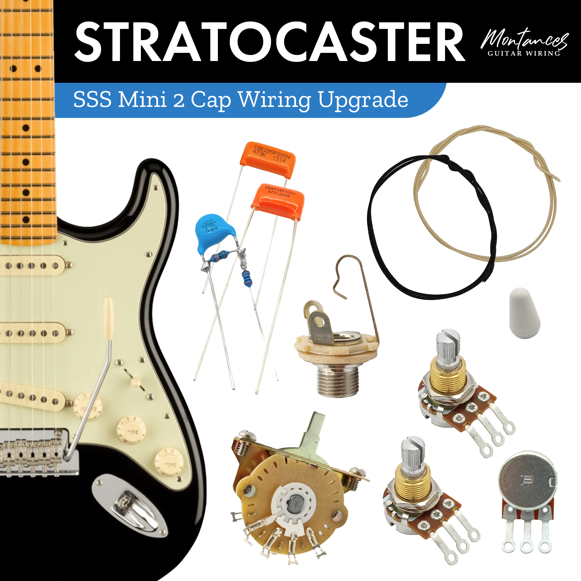 Strat Guitar Wiring Kit SSS US parts