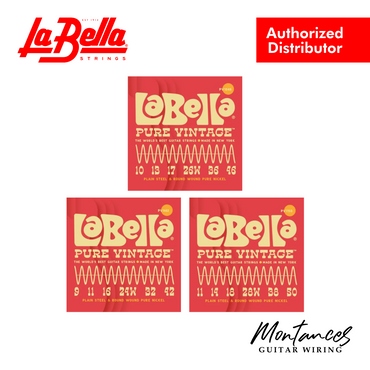La Bella Pure Vintage Electric Guitar Strings	| Pure Vintage 9-42 Light | Pure Vintage 10-46 Regular | Pure Vintage 11-50 Blues Light | Made in USA