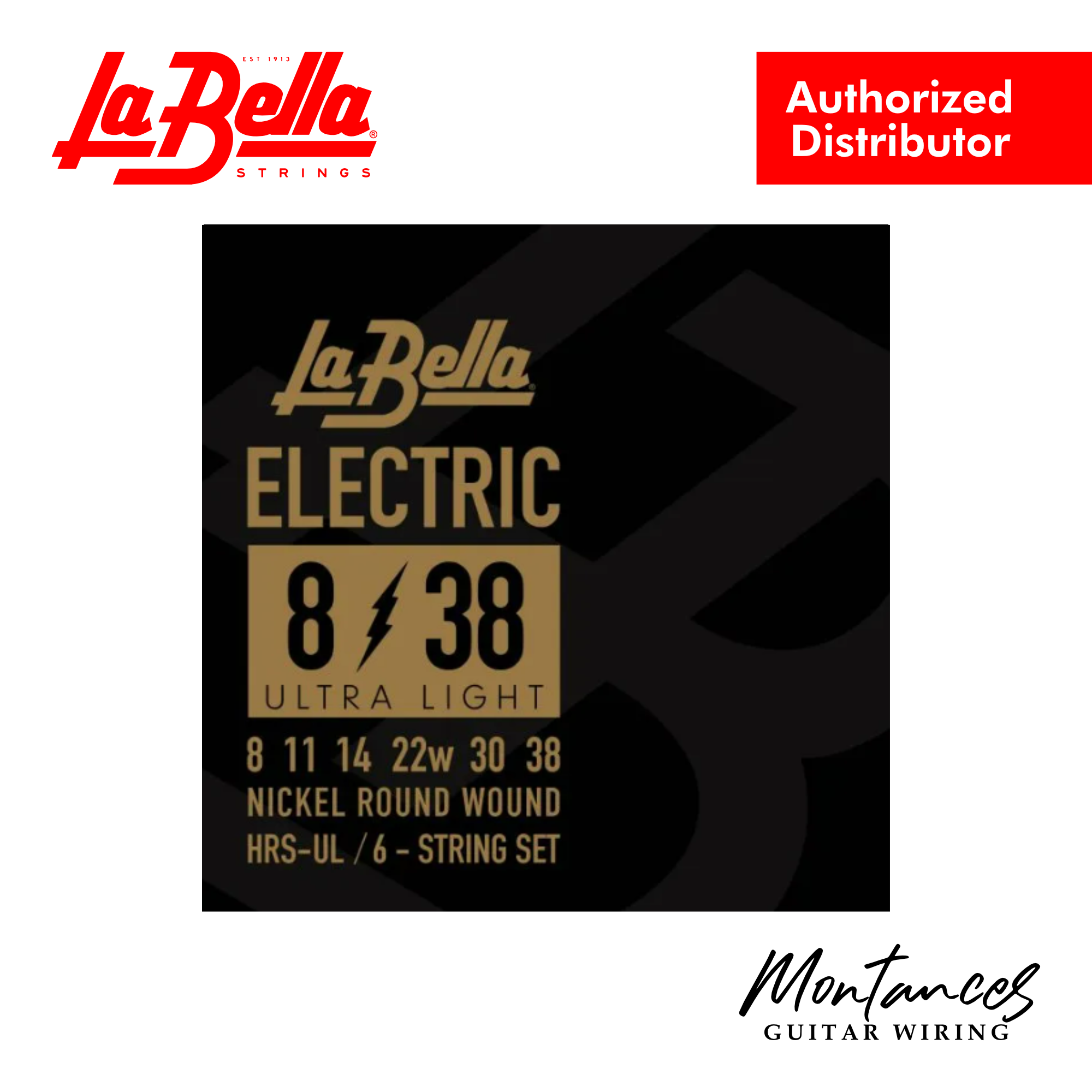 La Bella HRS Electric Guitar Strings | Ultra Light 8-38 | Extra Light 9-42 | Regular 10-46 | Blues Light 11-50 | Made in USA