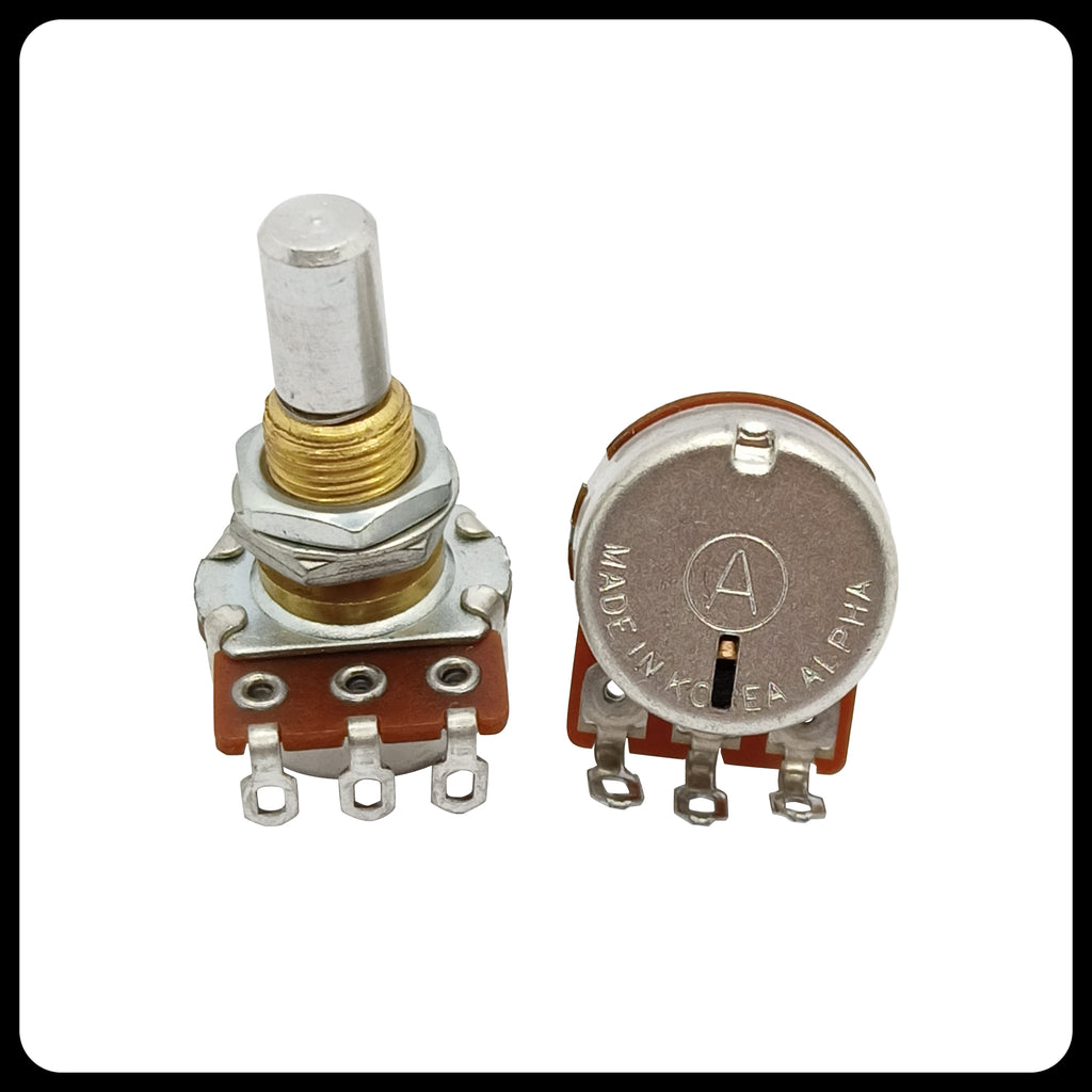Alpha Potentiometer with Center Click B50k B100k SOLID Shaft