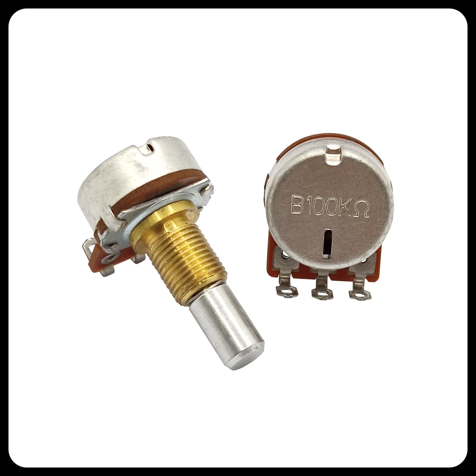 Alpha® Metric ⅜” Standard Length Potentiometer with Center Click (Solid Shaft)
