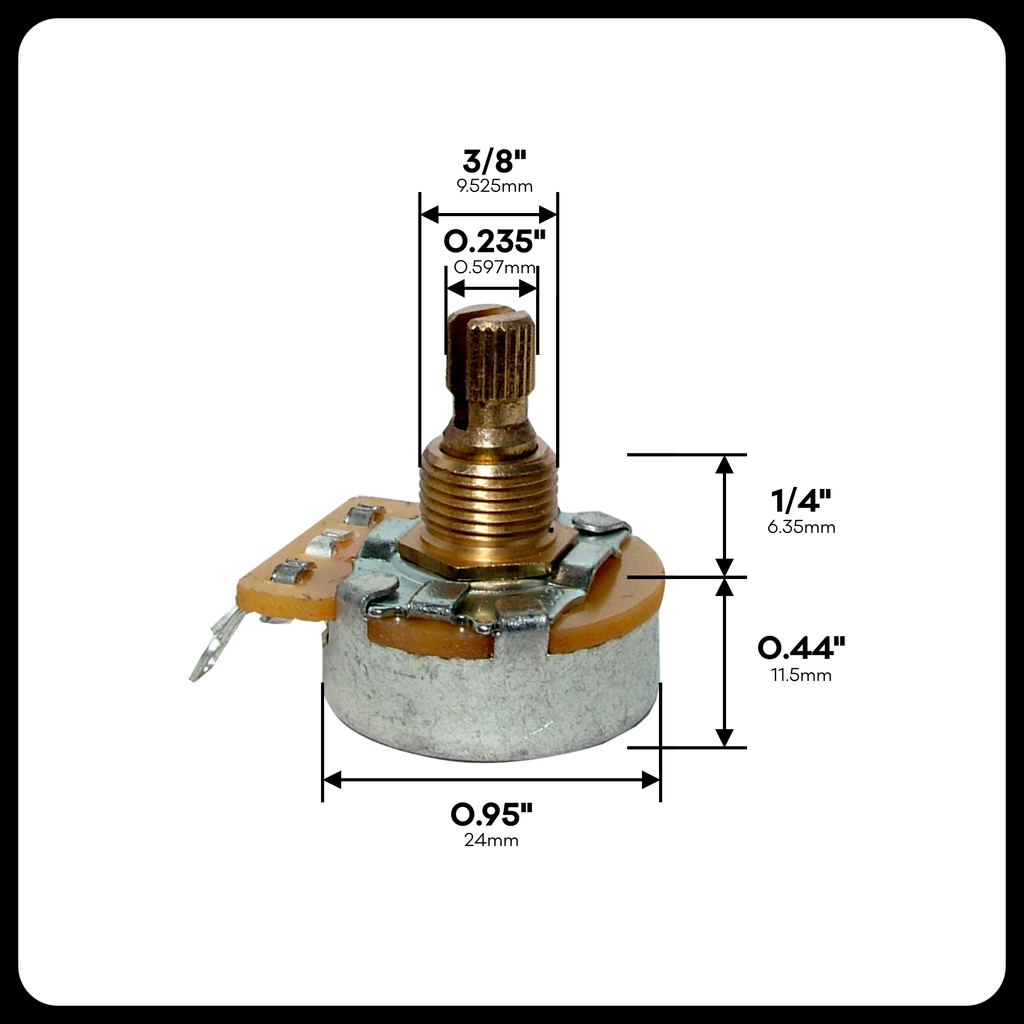 Fender CTS 250K/1-Meg Dual Stacked Potentiometer (TBX Tone Control)