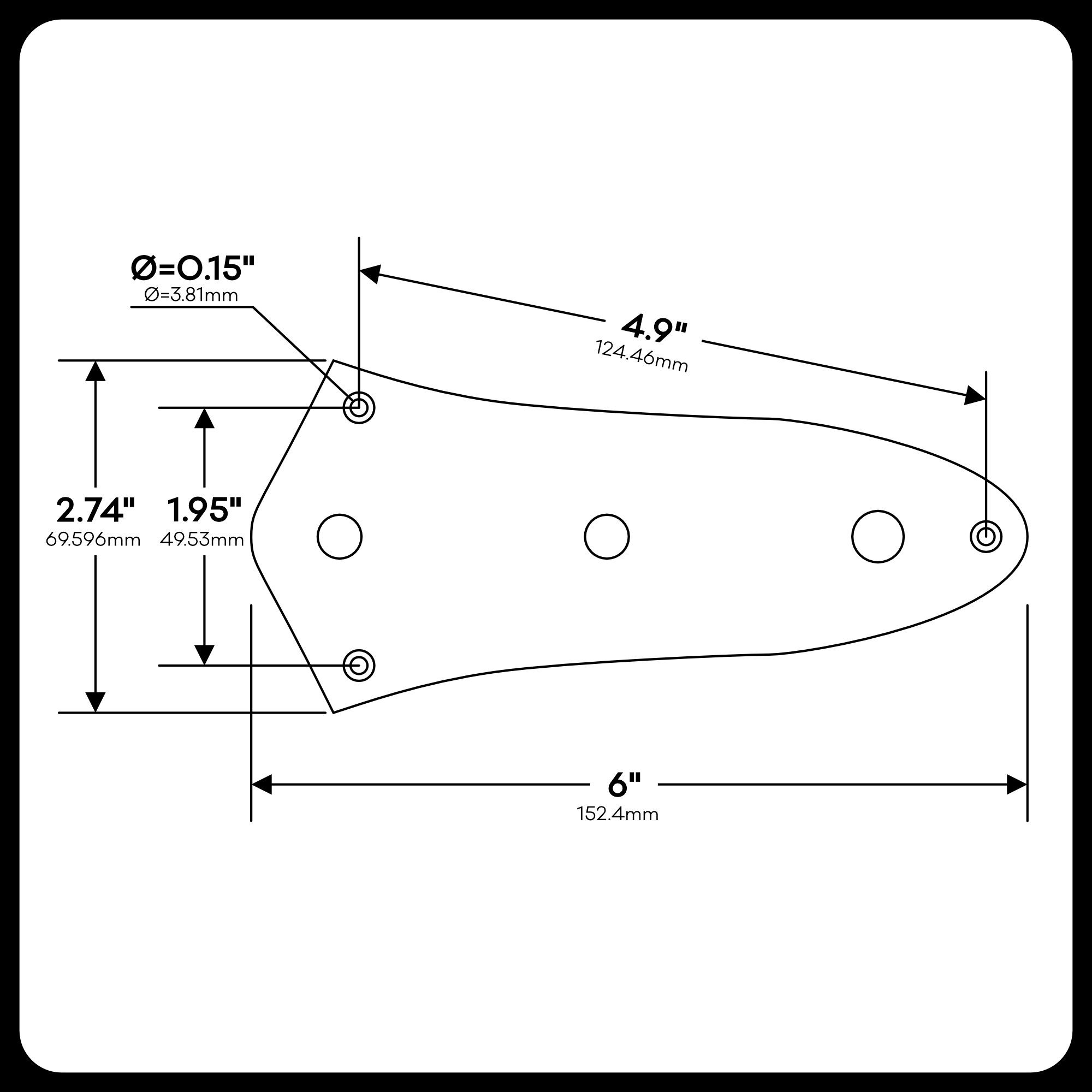Control Plate for Jazz Bass (J-Bass) made in Korea