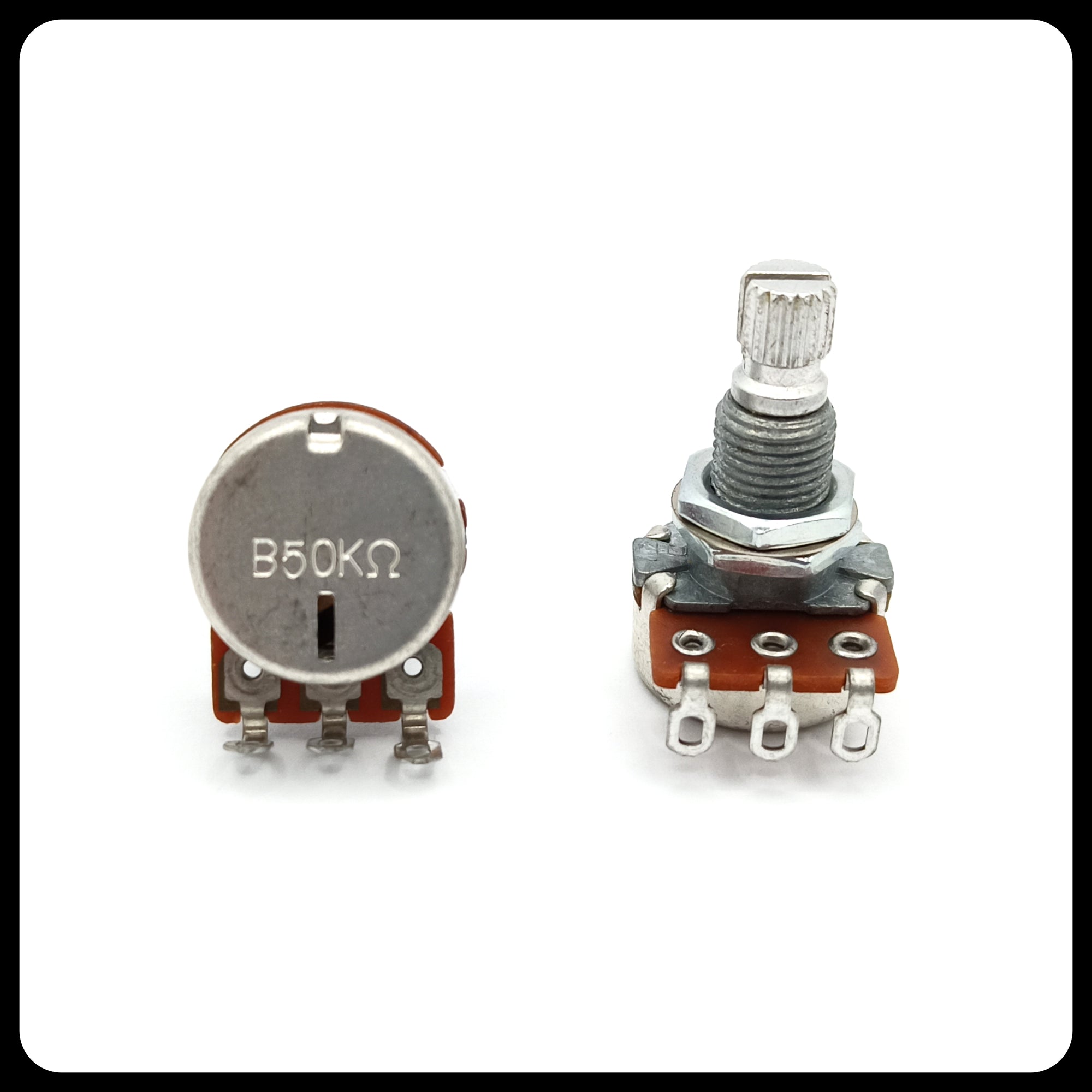 Alpha® Metric ⅜” Standard Length Potentiometer with Center Click (Split Shaft)