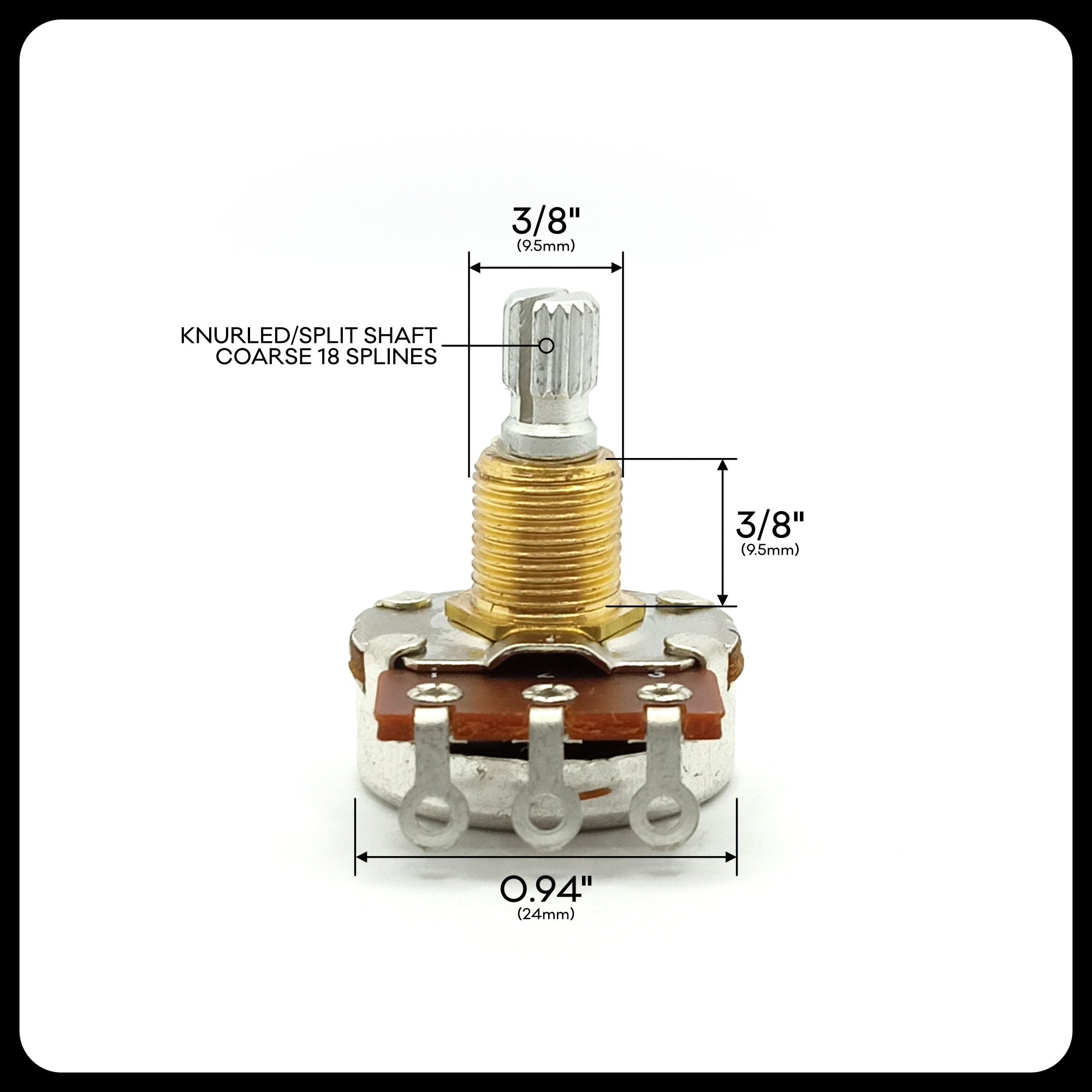 Bourns® US ⅜” Standard Length No Load Potentiometer
