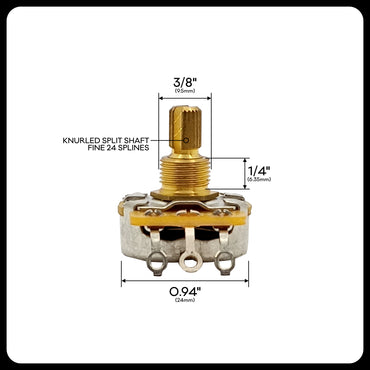 CTS® Premium US ¼” Short Length Full-Size Potentiometer (Split Shaft)