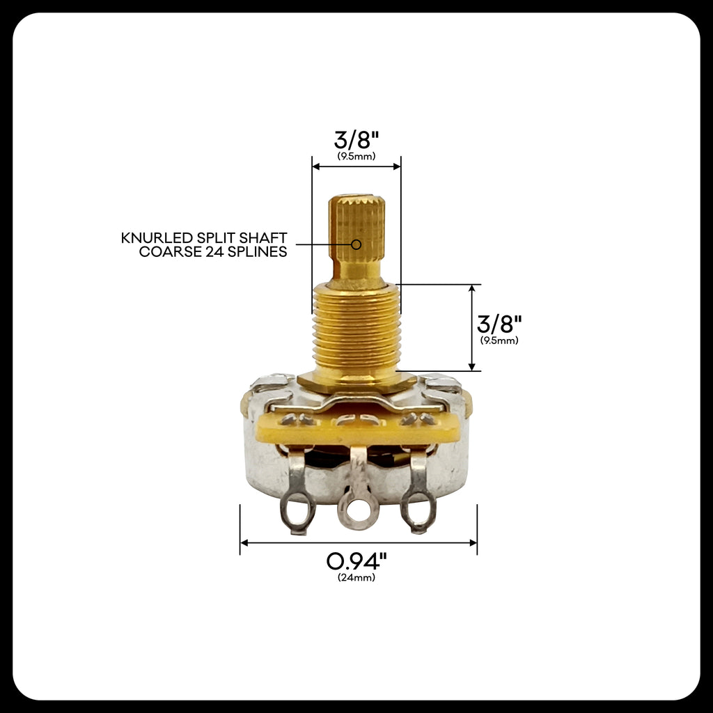 CTS Premium US ⅜” standard length Full Size Potentiometer for guitar
