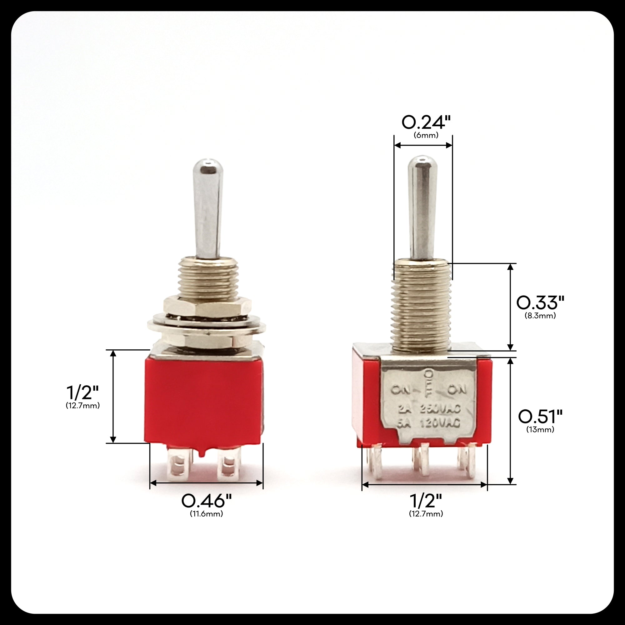 Mini Toggle Switch DPDT 4PDT