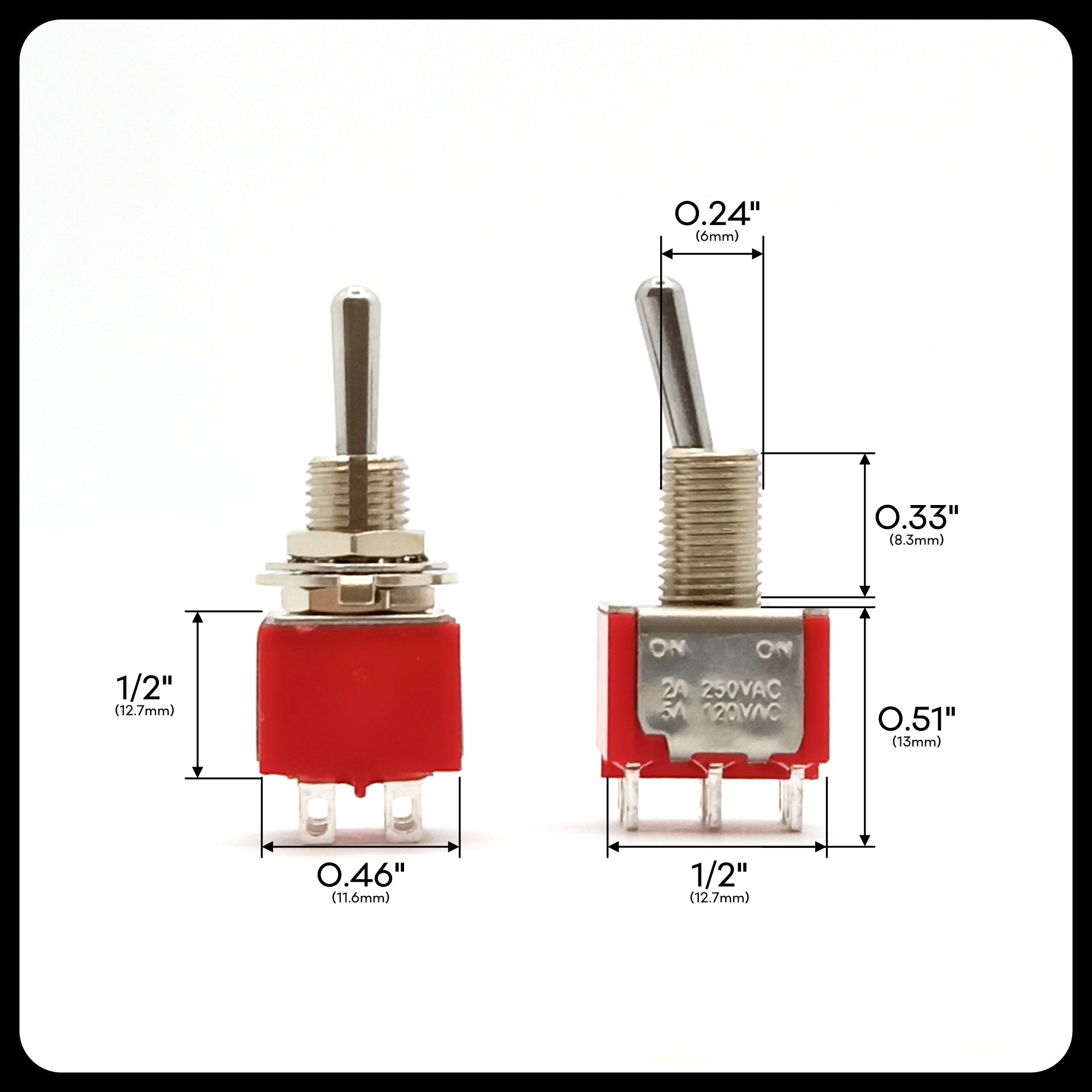 Mini Toggle Switch DPDT 4PDT