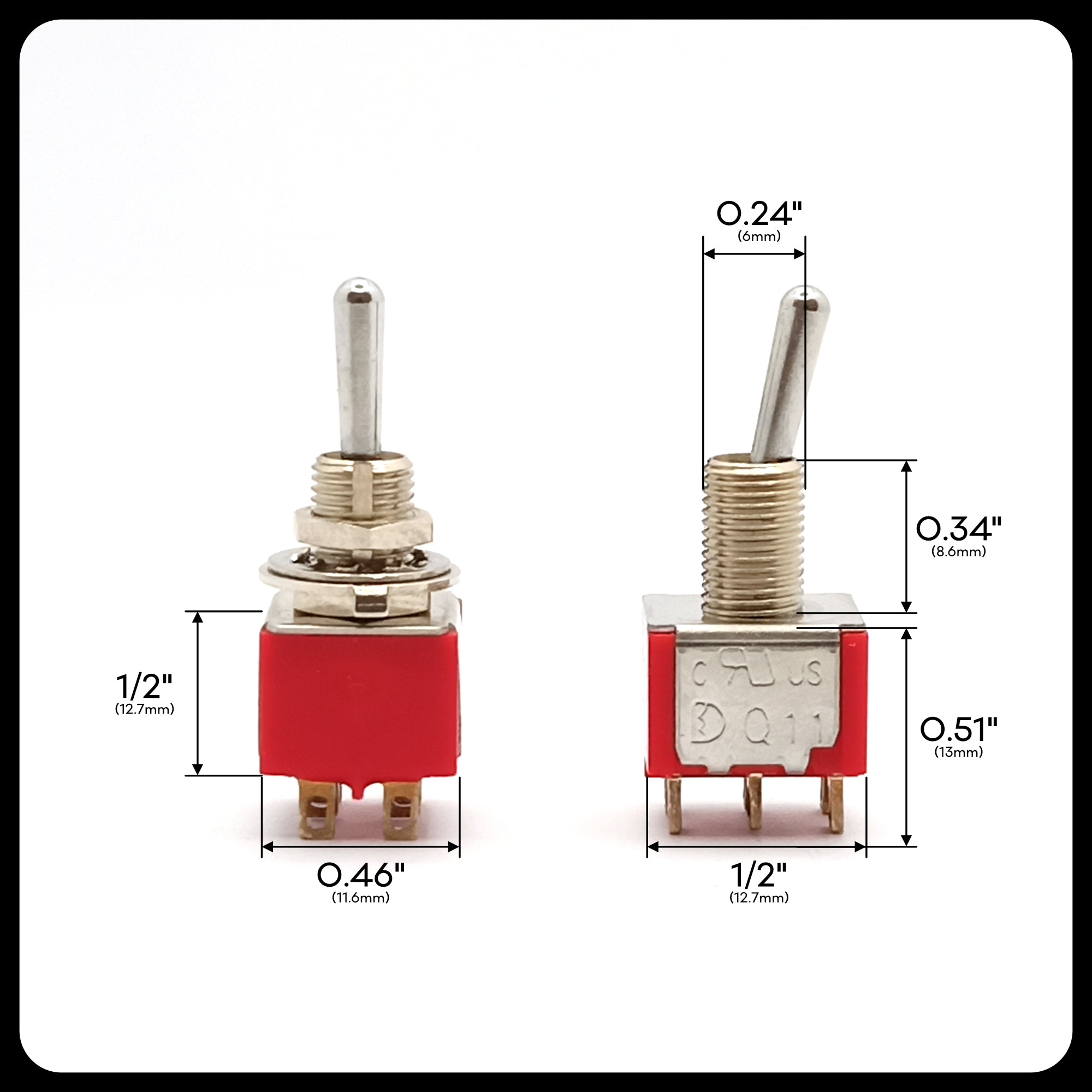 Mini Toggle Switch DPDT 4PDT