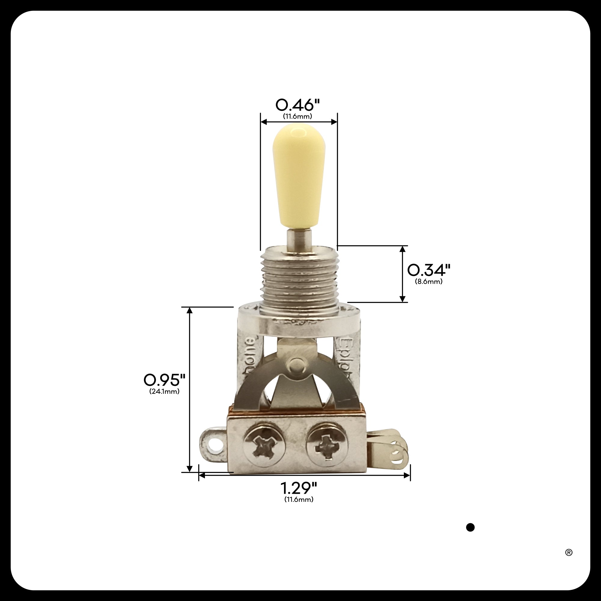 Genuine Epiphone 3-Way Pickup Selector Toggle Switch – Short Type – For Les Paul, SG, PRS & More!