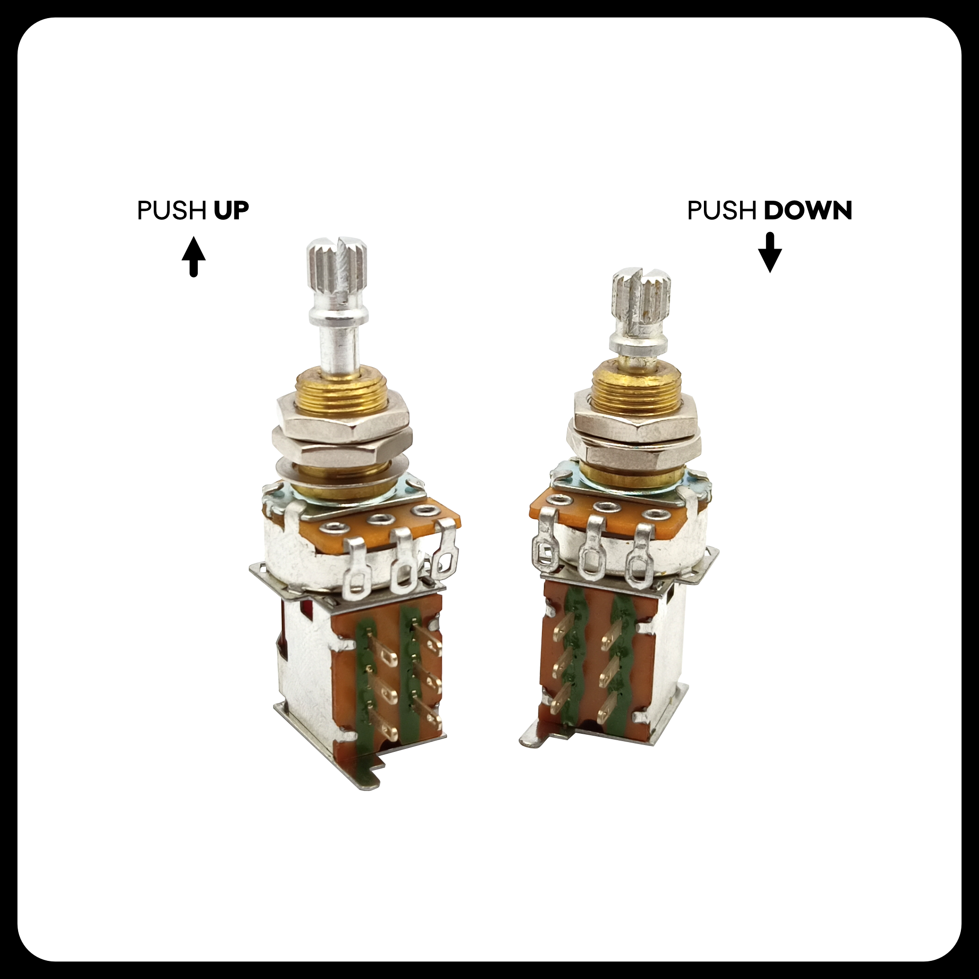 Push Push ⅜” Standard Length Potentiometer Metric