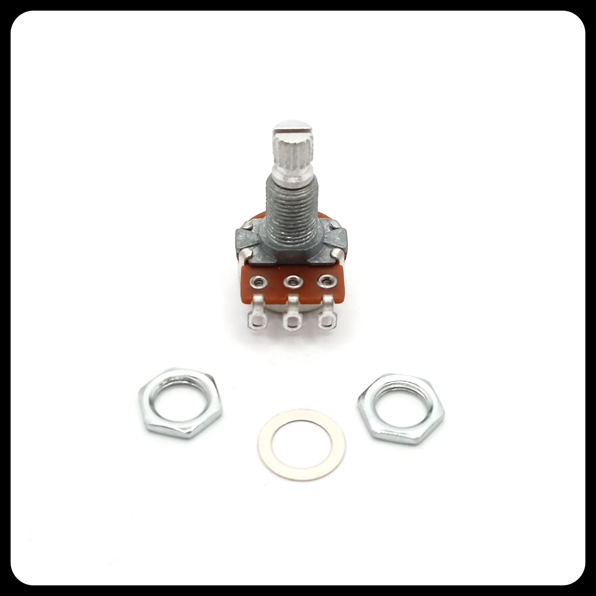Alpha® Metric ⅜” Standard Length Potentiometer with Center Click (Split Shaft)