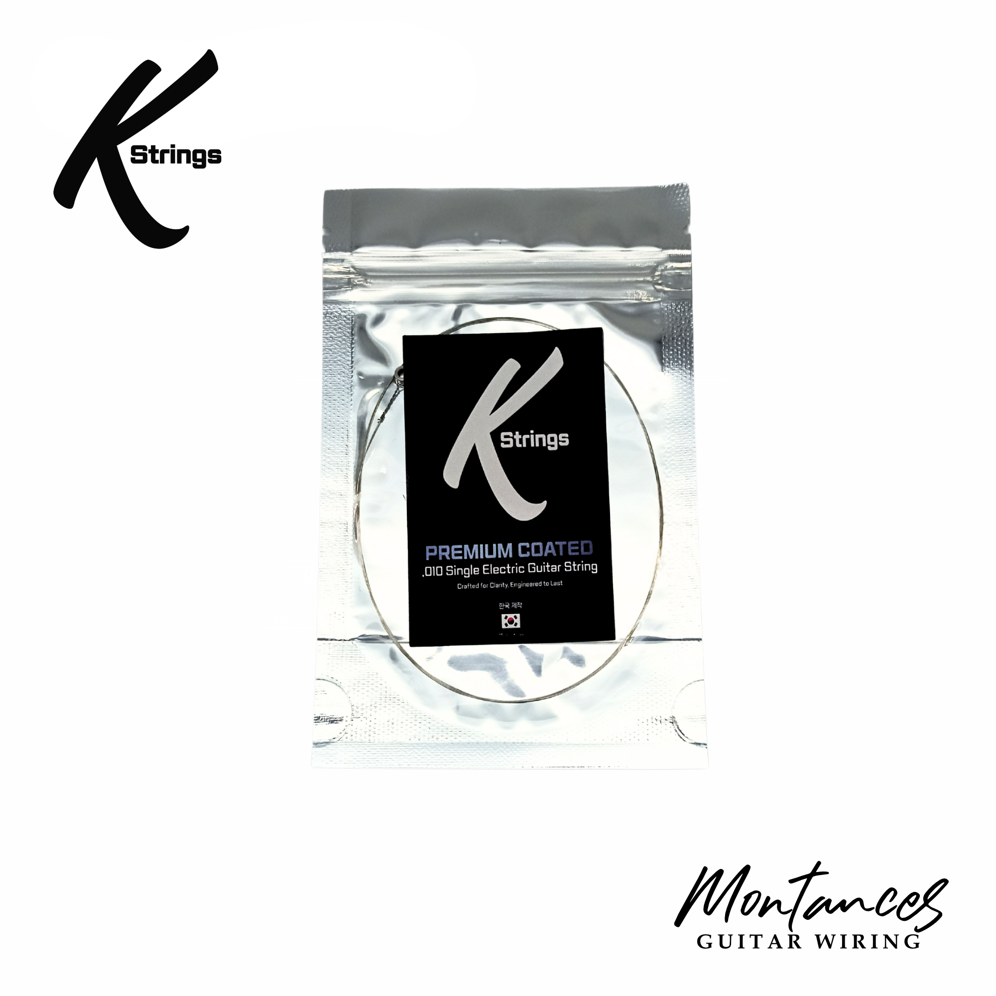 K-Strings Coated Series - 1pc Single Electric Guitar Strings | Long-Lasting Tone, Smooth Feel, Affordable Quality | Made in Korea