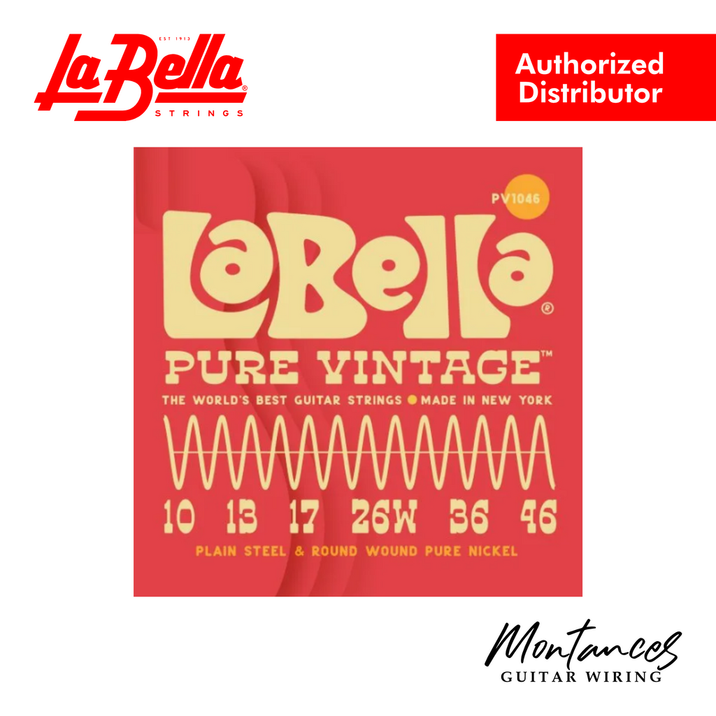 La Bella Pure Vintage | Pure Nickel Roundwound | 9-42 to 11-50 | Electric Guitar String Set