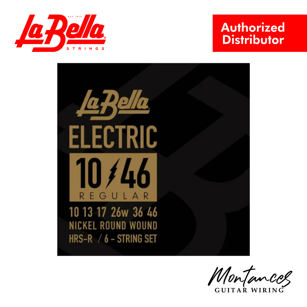 La Bella HRS Nickel Rounds | 6-String Electric Guitar Set | 8-38 to 11-50 | Flexible, Bright