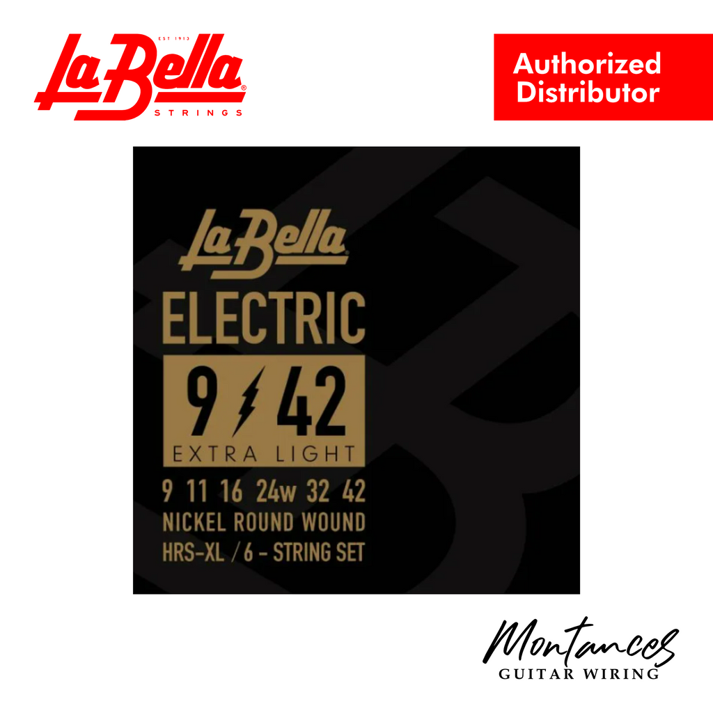 La Bella HRS Nickel Rounds | 6-String Electric Guitar Set | 8-38 to 11-50 | Flexible, Bright