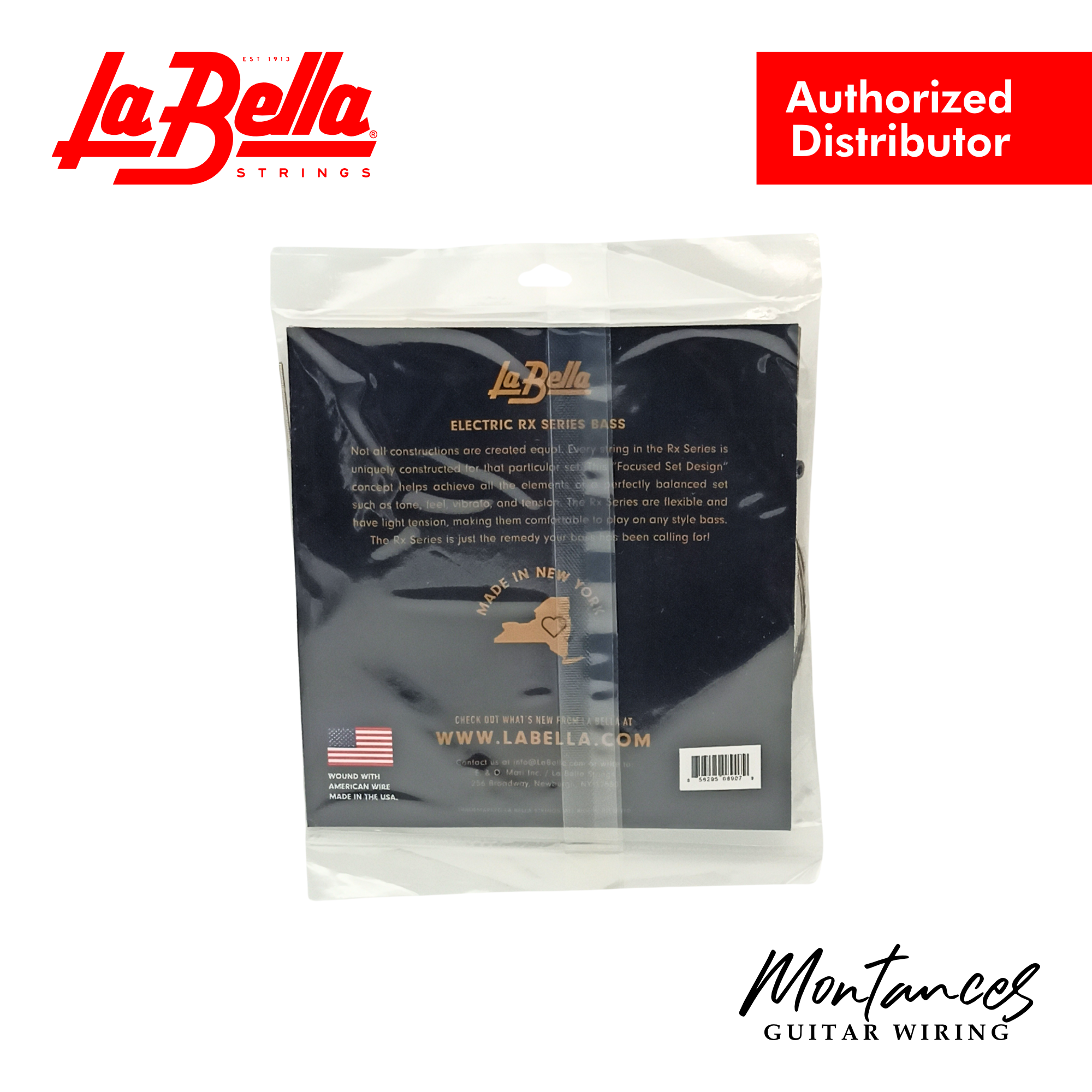 La Bella RX-N5D Rx Nickel Bass Guitar Strings – 5-String Set | Short Scale | 45–130 | Round Wound | Made in USA