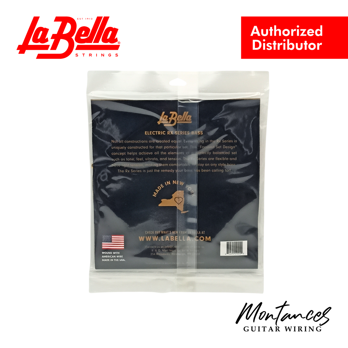La Bella RX-N4D-S | 4-String Bass String Set | 45-105 Short Scale | Nickel Roundwound