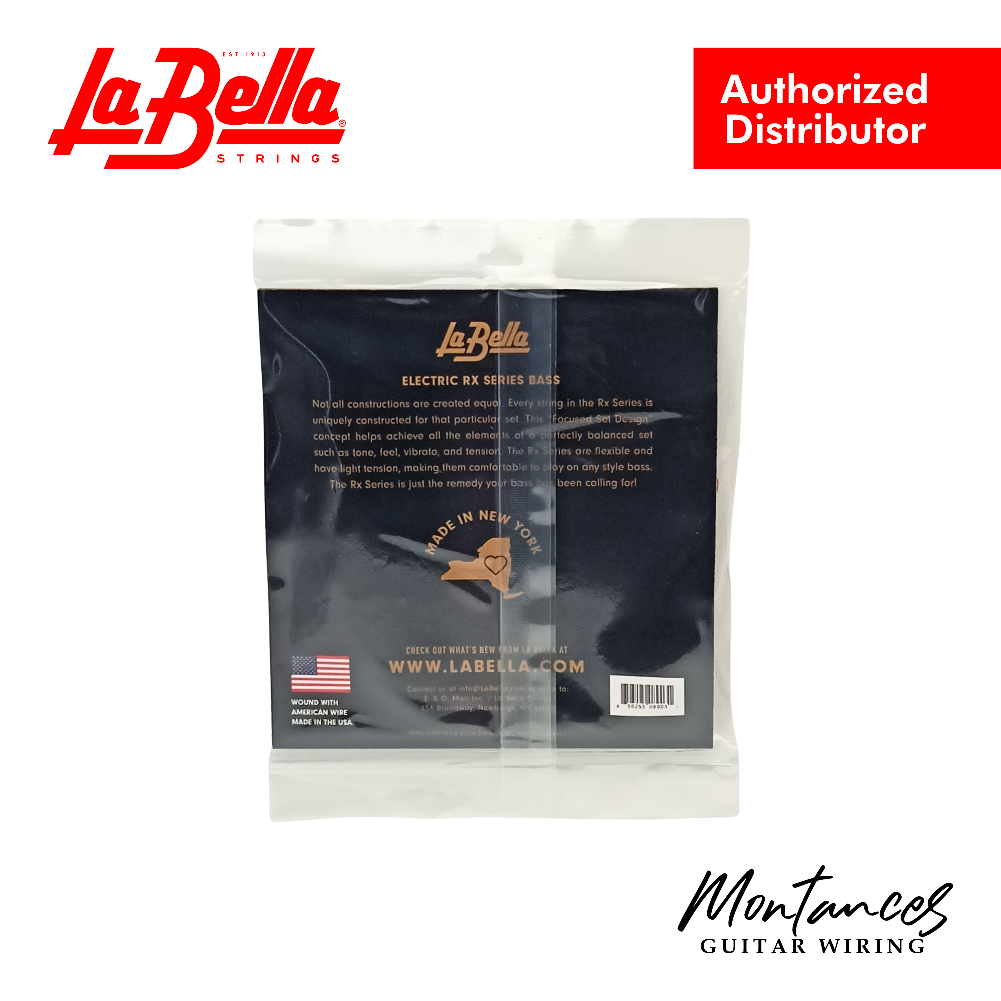 La Bella RX-N4D Rx Nickel Bass Guitar Strings – 4-String Set | Medium Scale | 45–105 | Round Wound | Made in USA