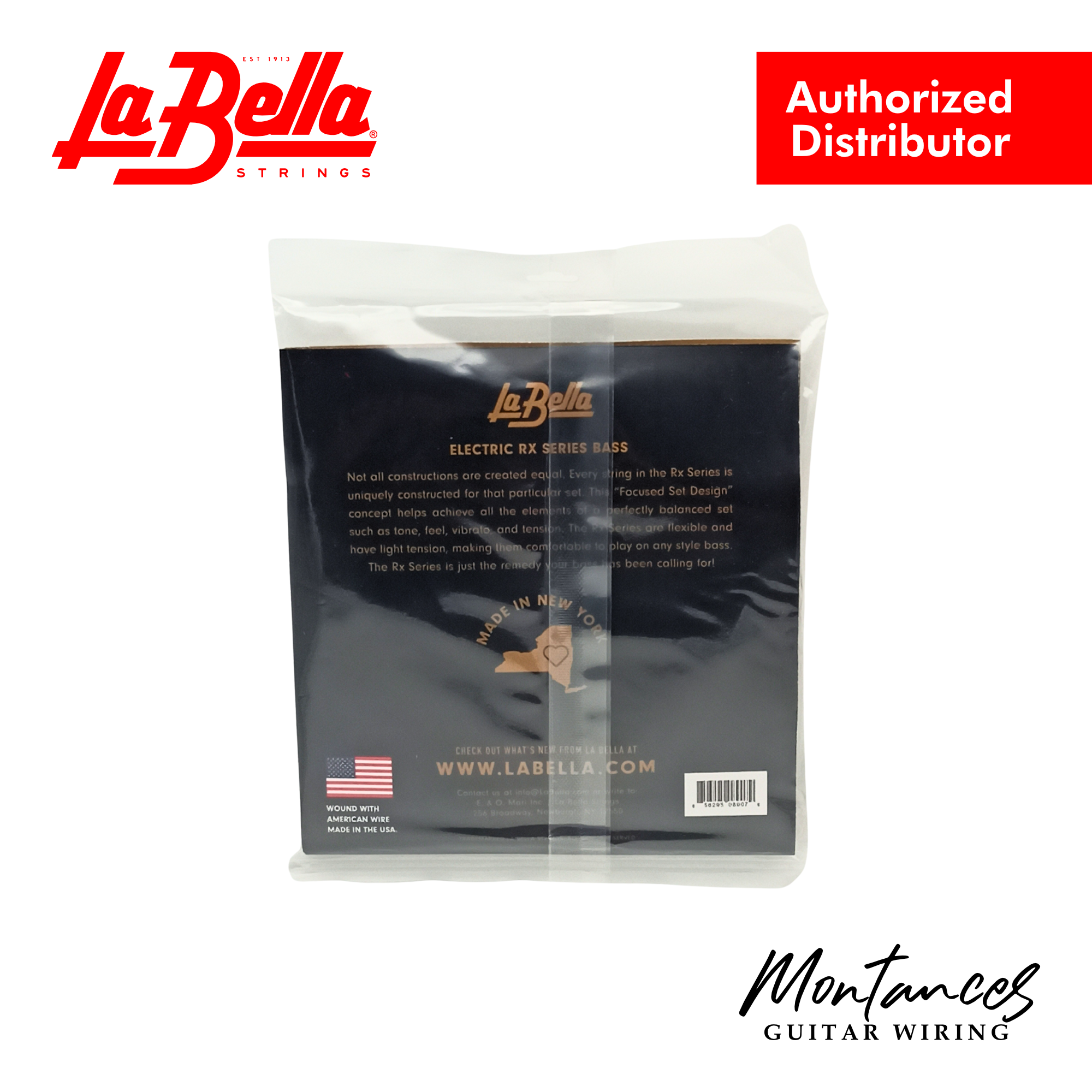La Bella RX-N5D Rx Nickel Bass Guitar Strings – 5-String Set | Medium Scale | 45–130 | Round Wound | Made in USA
