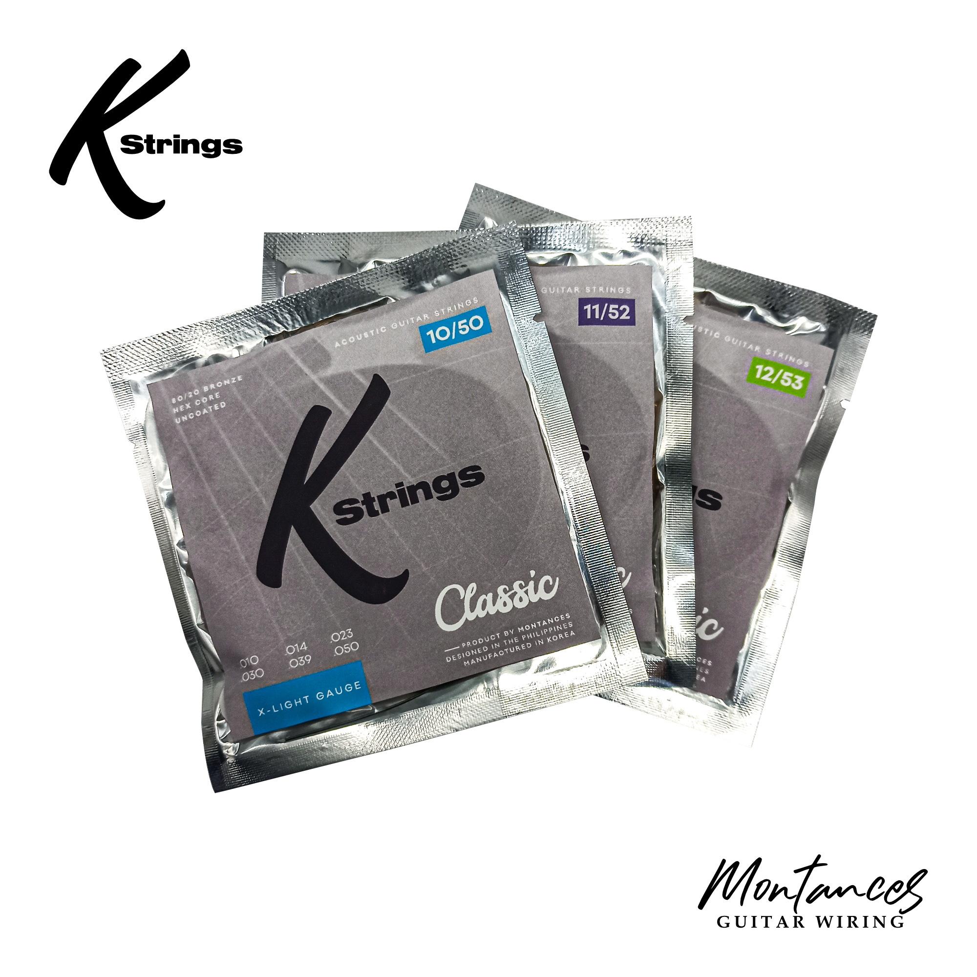 K Strings Classic Series | 80/20 Bronze | 10-50, 11-52, 12-53 | Acoustic Guitar Strings
