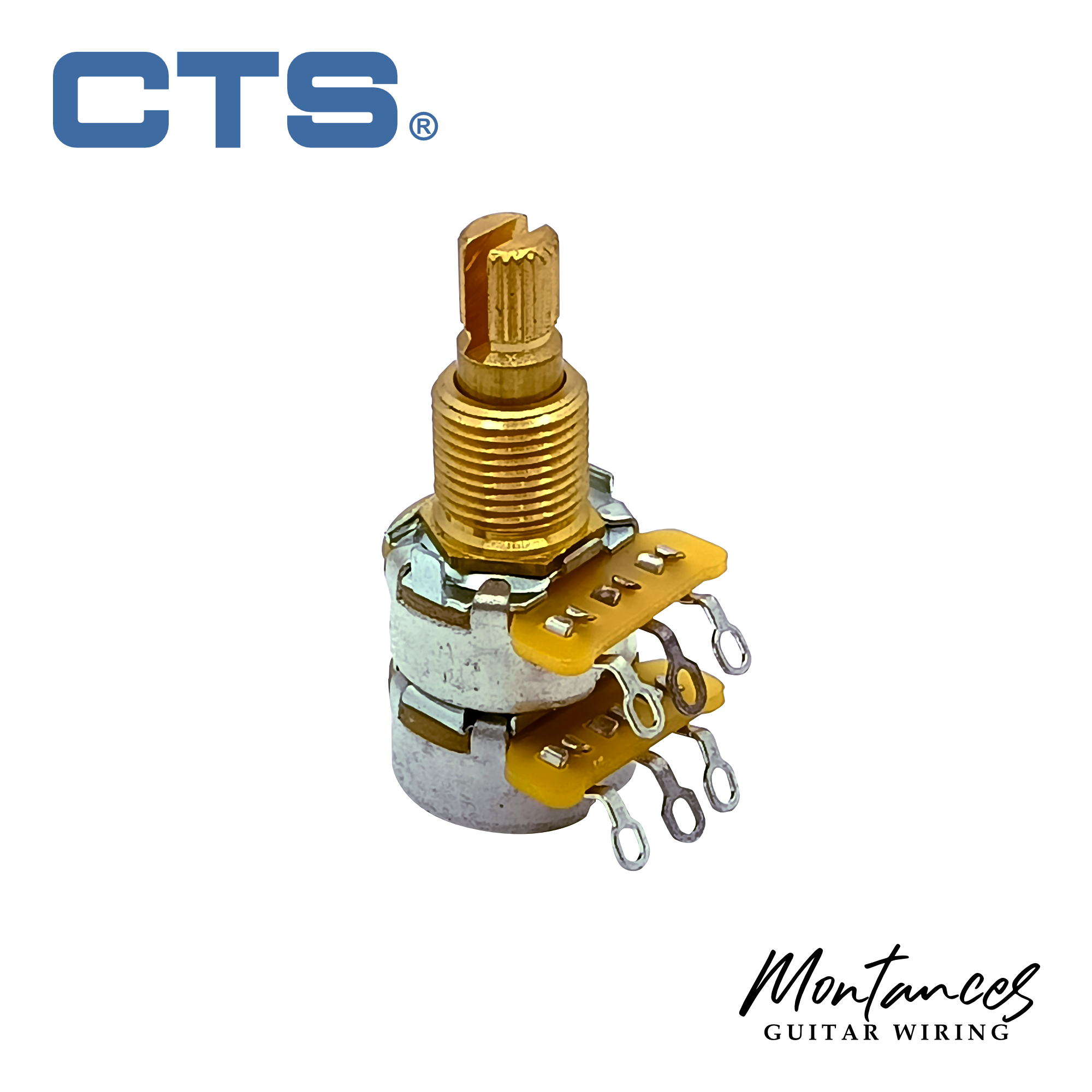 CTS Balance-Blend Dual Gang Potentiometer with center detent linear taper split shaft 24 splines