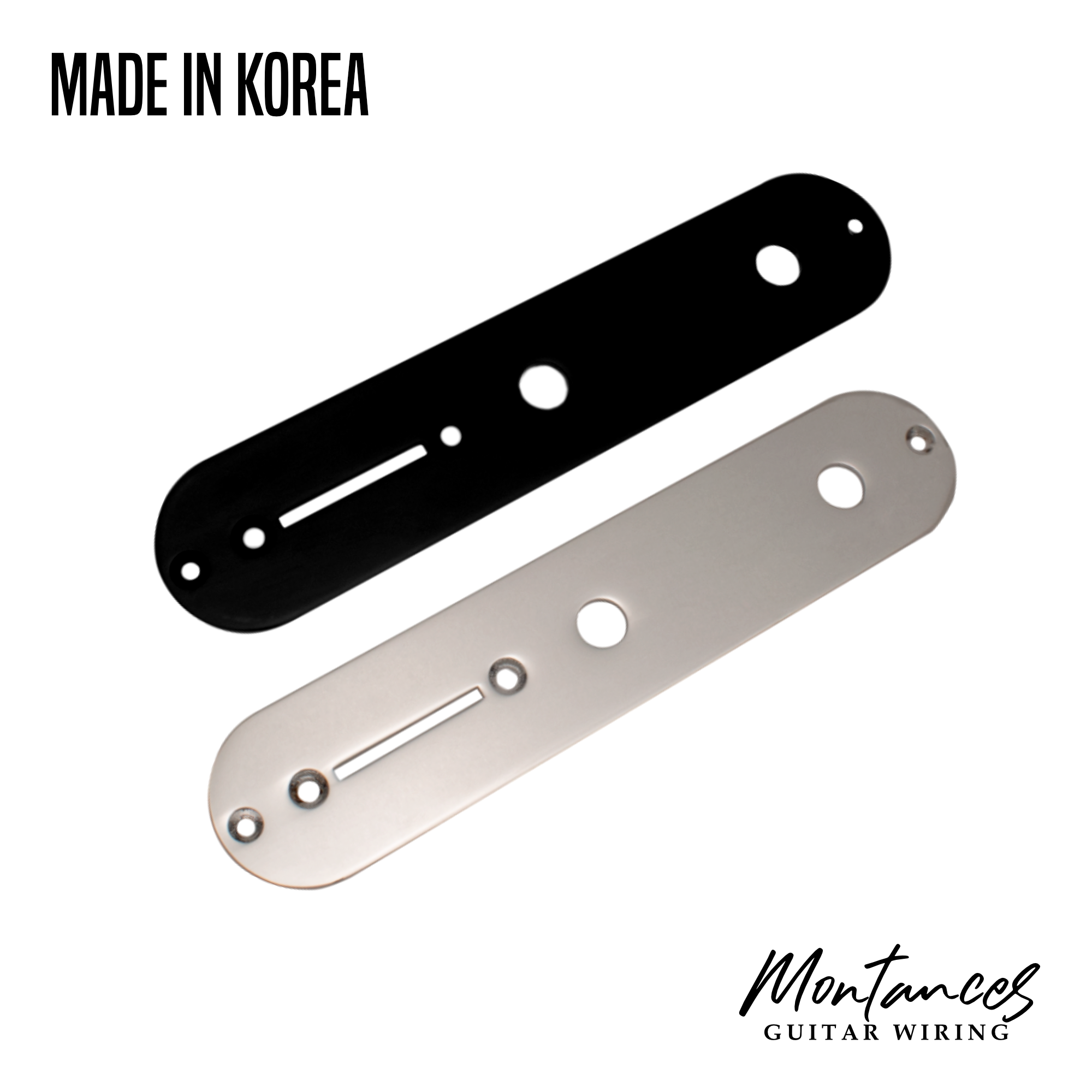 Control Plate for Telecaster Style, for ⅜” US size Bushing Pots, Made in Korea