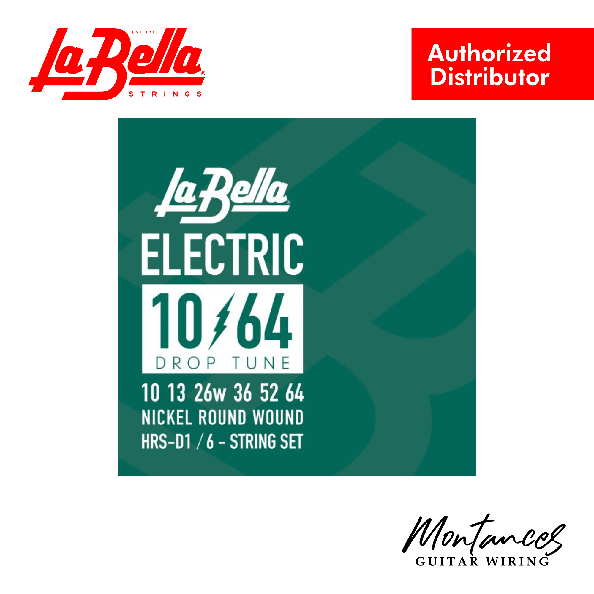 La Bella® HRS-D1 Drop Tune Electric Guitar Strings – 10-64