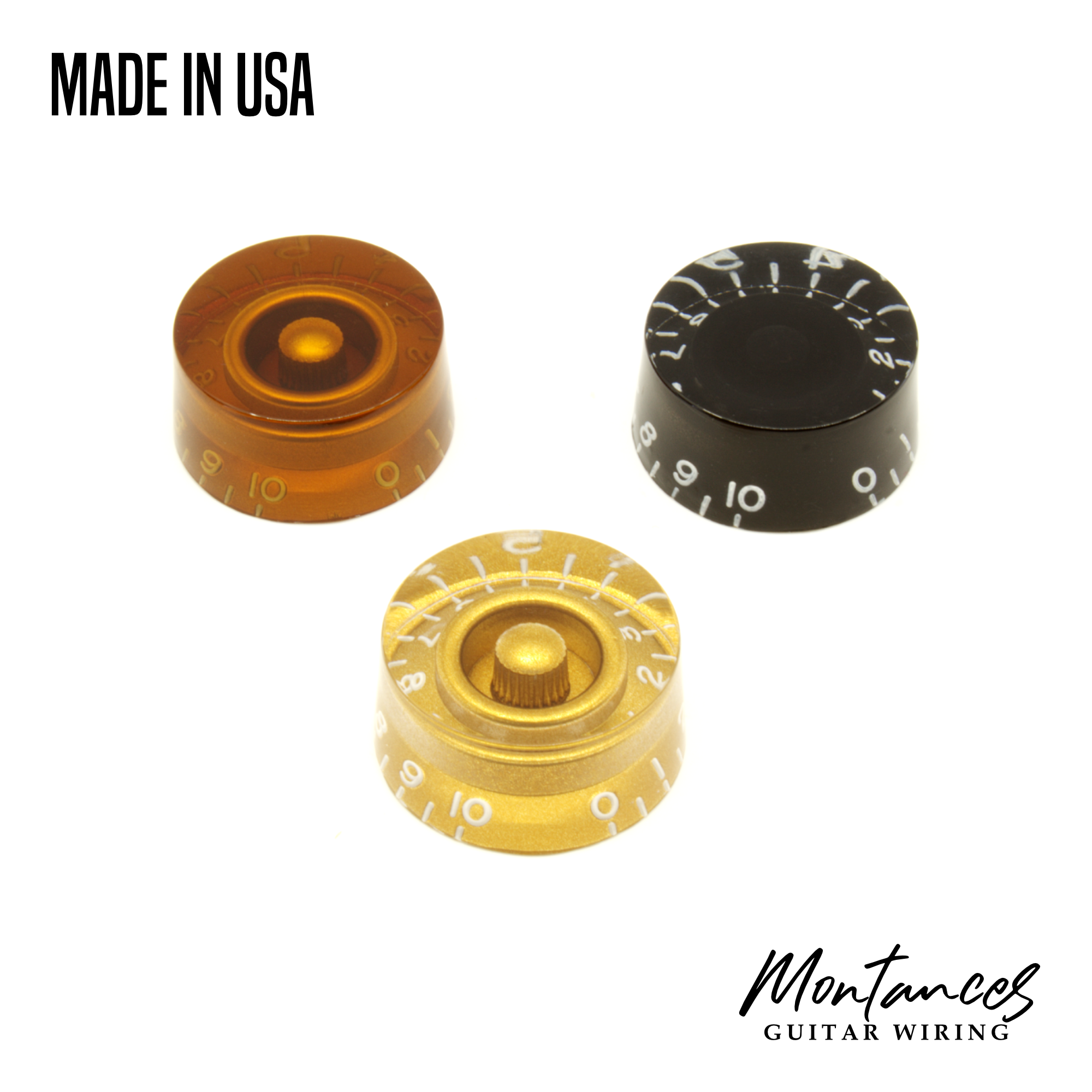 Speed Knob with Embossed Numbers, Les Paul Gibson Style made in USA, 24 splines, Sold Per Piece