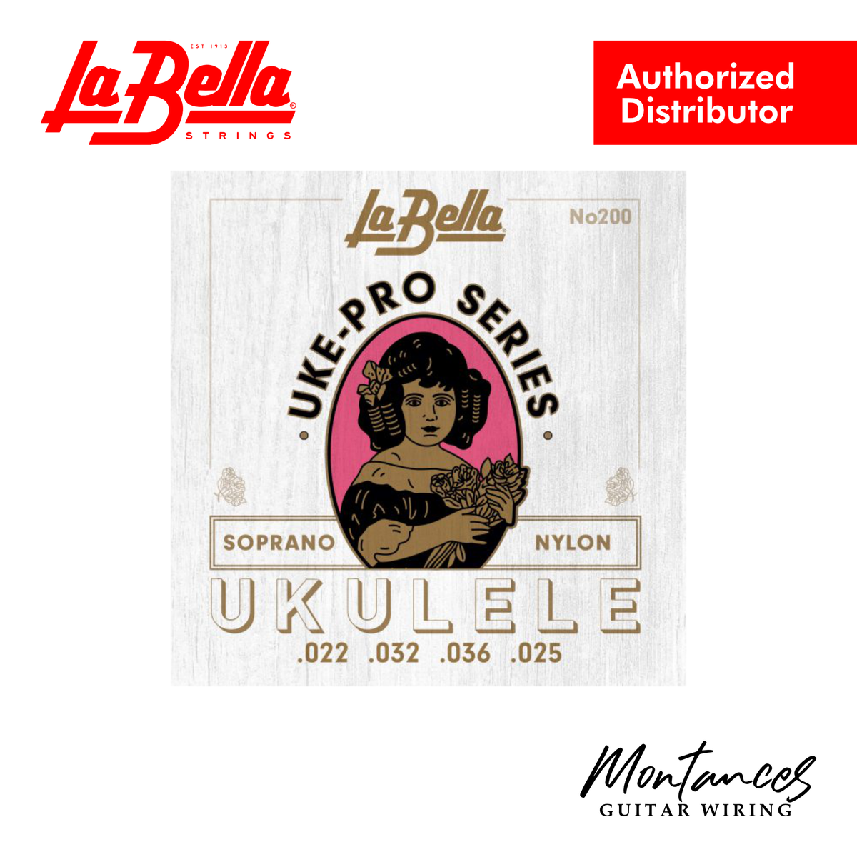 La Bella 200 Uke-Pro | Rectified Nylon | .022 - .036 | Soprano Ukulele String Set