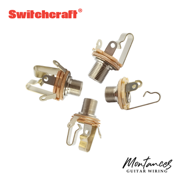 Switchcraft Guitar & Bass Output Jack – Mono or Stereo | Short or Long Thread | USA-Made | 1/4" (6.35mm) | For Strat, Tele, Jazz Bass & More