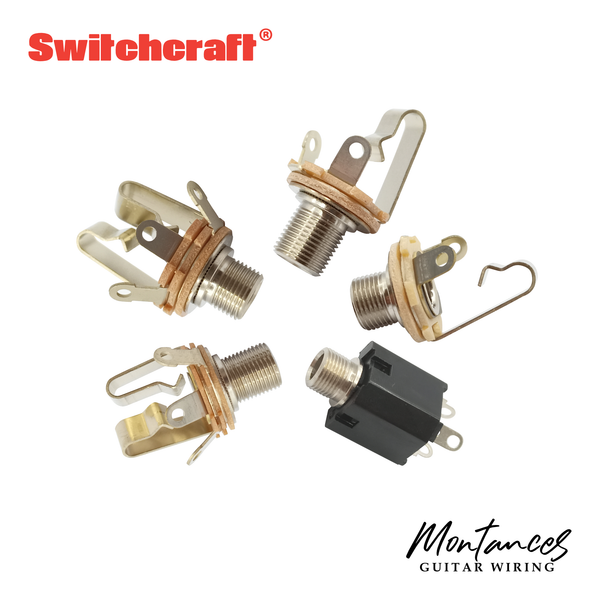 Switchcraft Guitar & Bass Output Jack – Mono or Stereo | Short or Long Thread | USA-Made | 1/4" (6.35mm) | For Strat, Tele, Jazz Bass & More