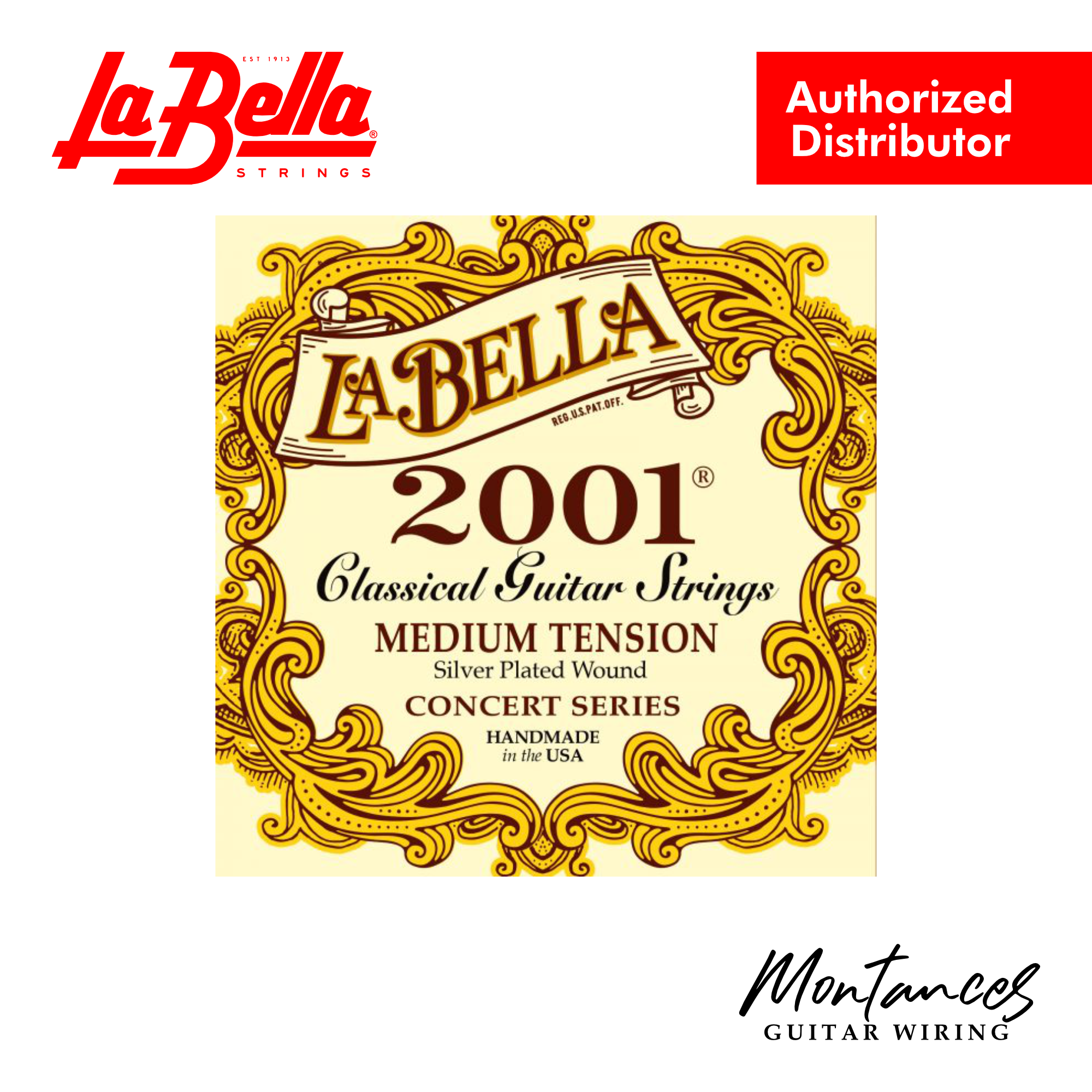 La Bella 2001 Classical | Nylon 202 Trebles | Medium Tension | Classical Guitar Strings