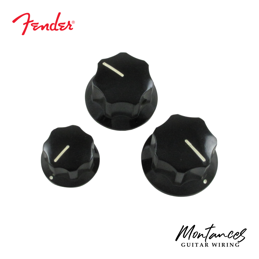 Fender® Jazz Bass Knob, Set Screw, Black color Montances Guitar Wiring